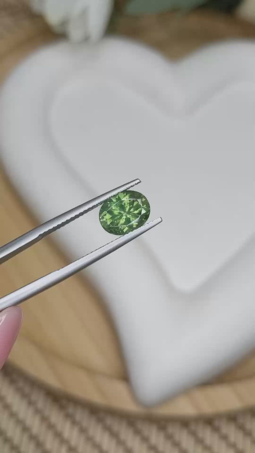 2.73 Ct. Green Zircon from Ceylon (Sri Lanka) Size Video