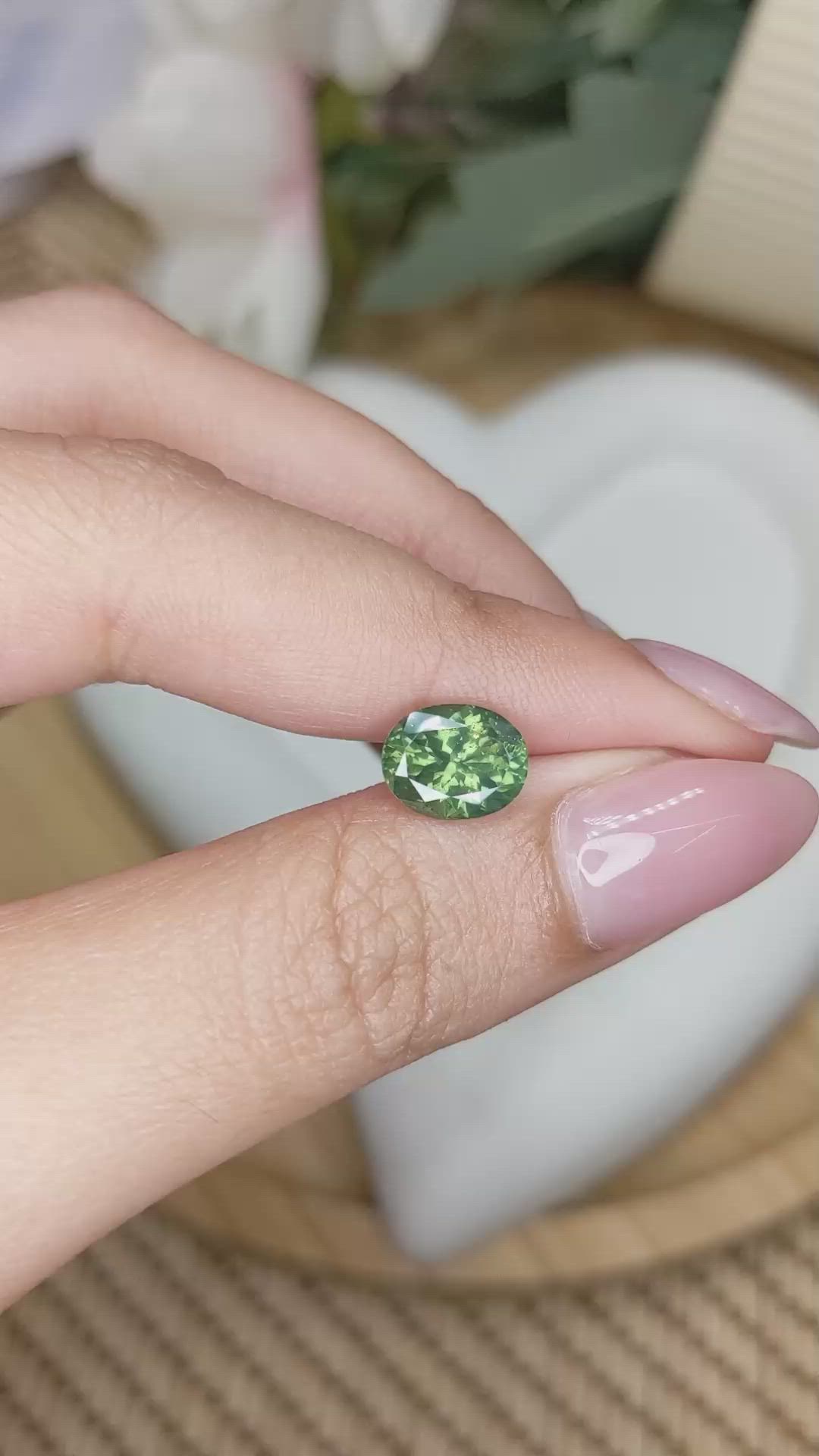 2.73 Ct. Green Zircon from Ceylon (Sri Lanka) Size Video