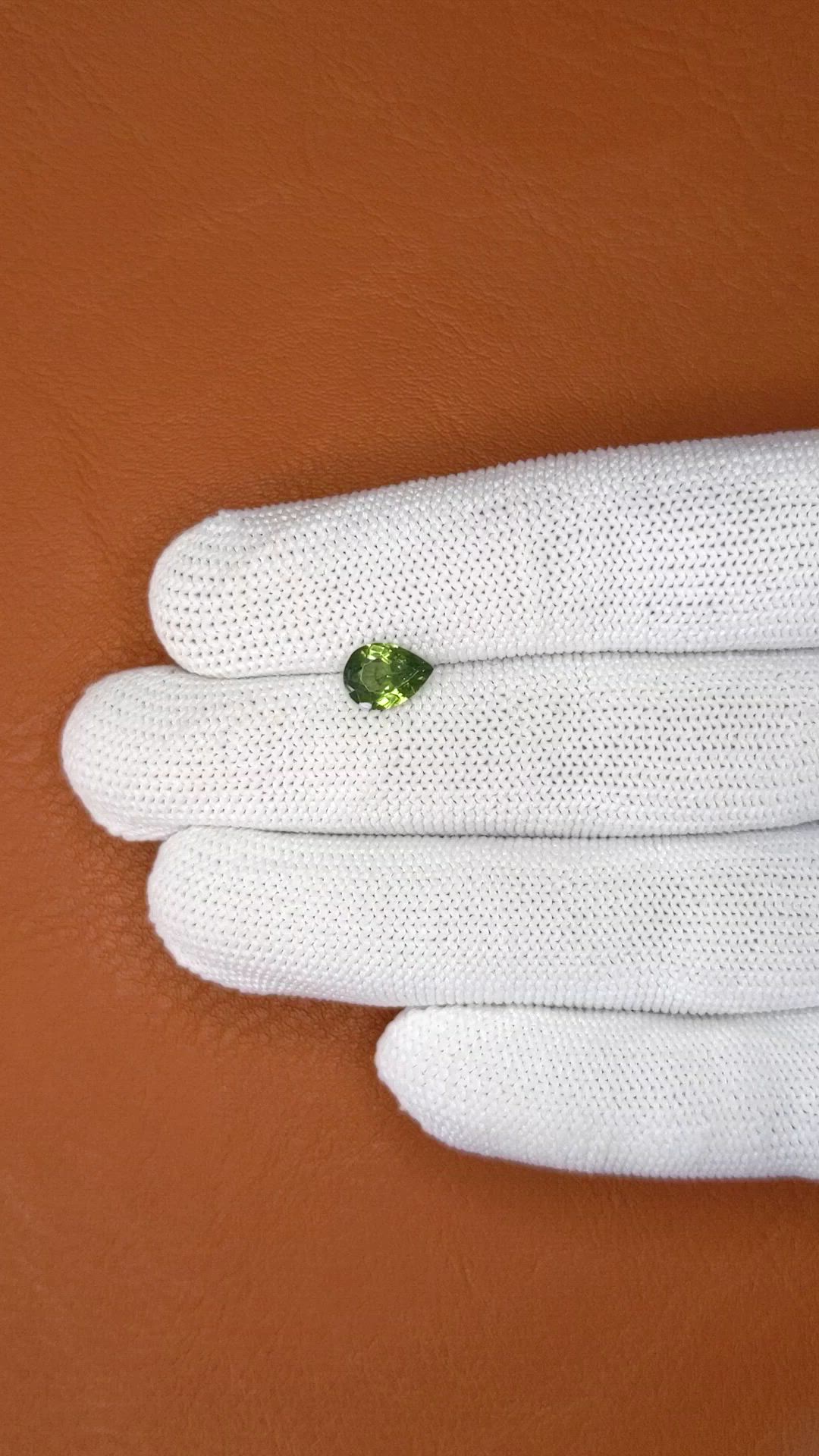 1.43 Ct. Yellowish Green Zircon from Ceylon (Sri Lanka) Size Video