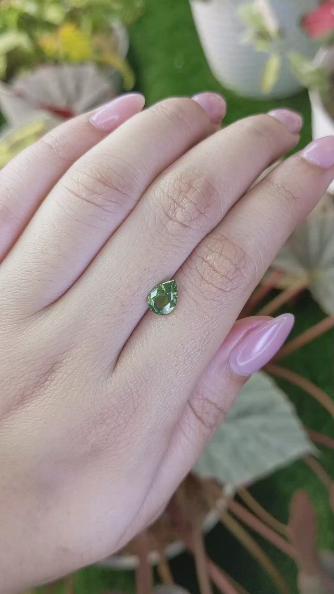 1.43 Ct. Yellowish Green Zircon from Ceylon (Sri Lanka) Size Video