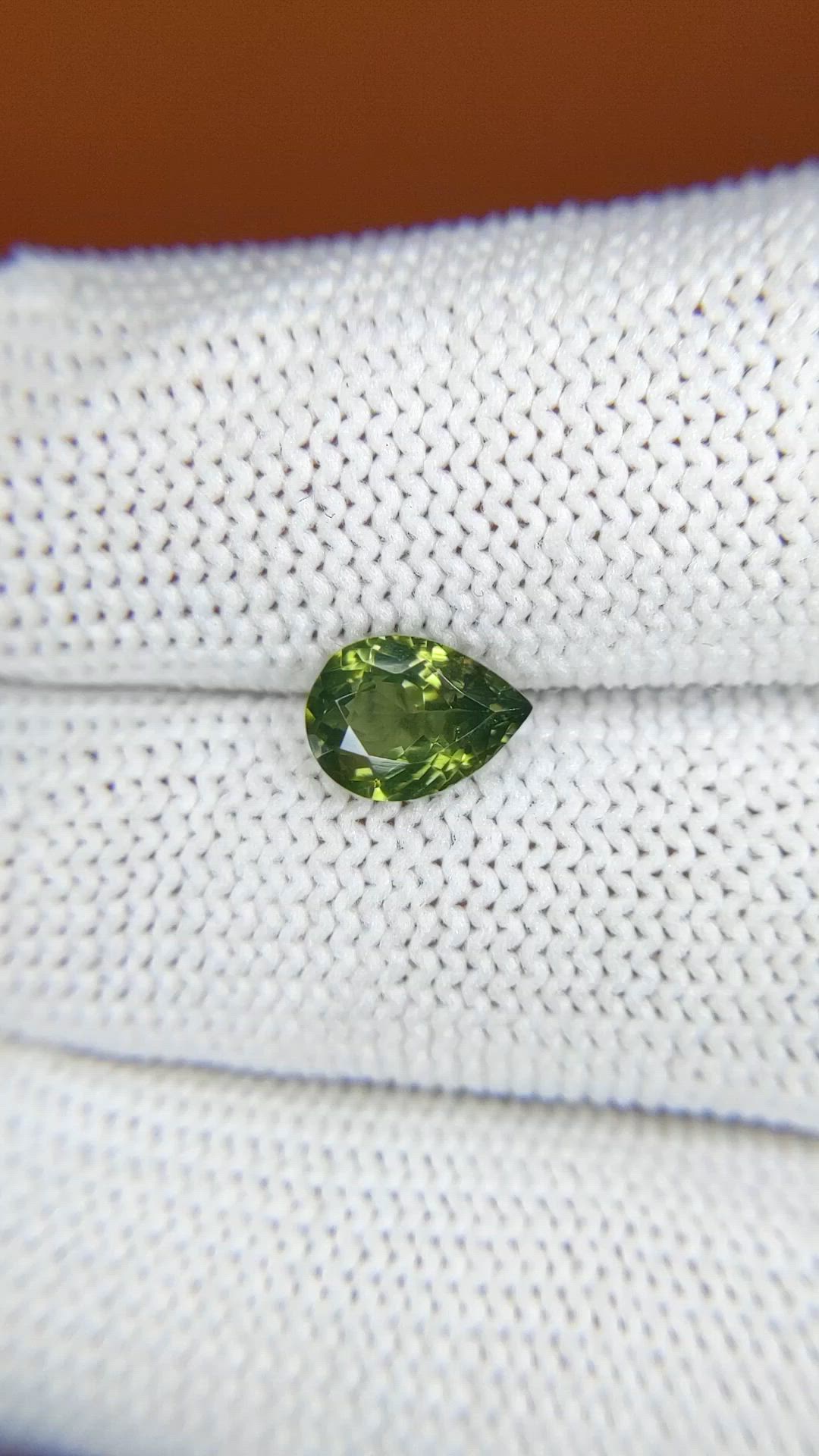 1.43 Ct. Yellowish Green Zircon from Ceylon (Sri Lanka) Size Video