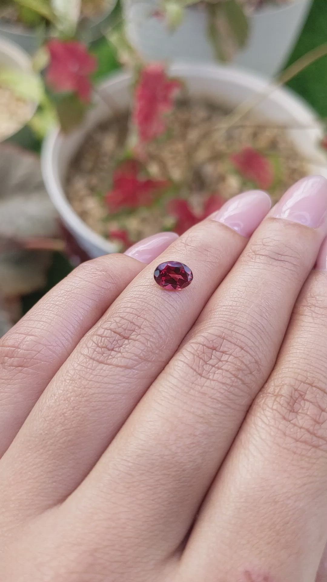 1.18 Ct. Purplish Pink Garnet from Ceylon (Sri Lanka) Size Video