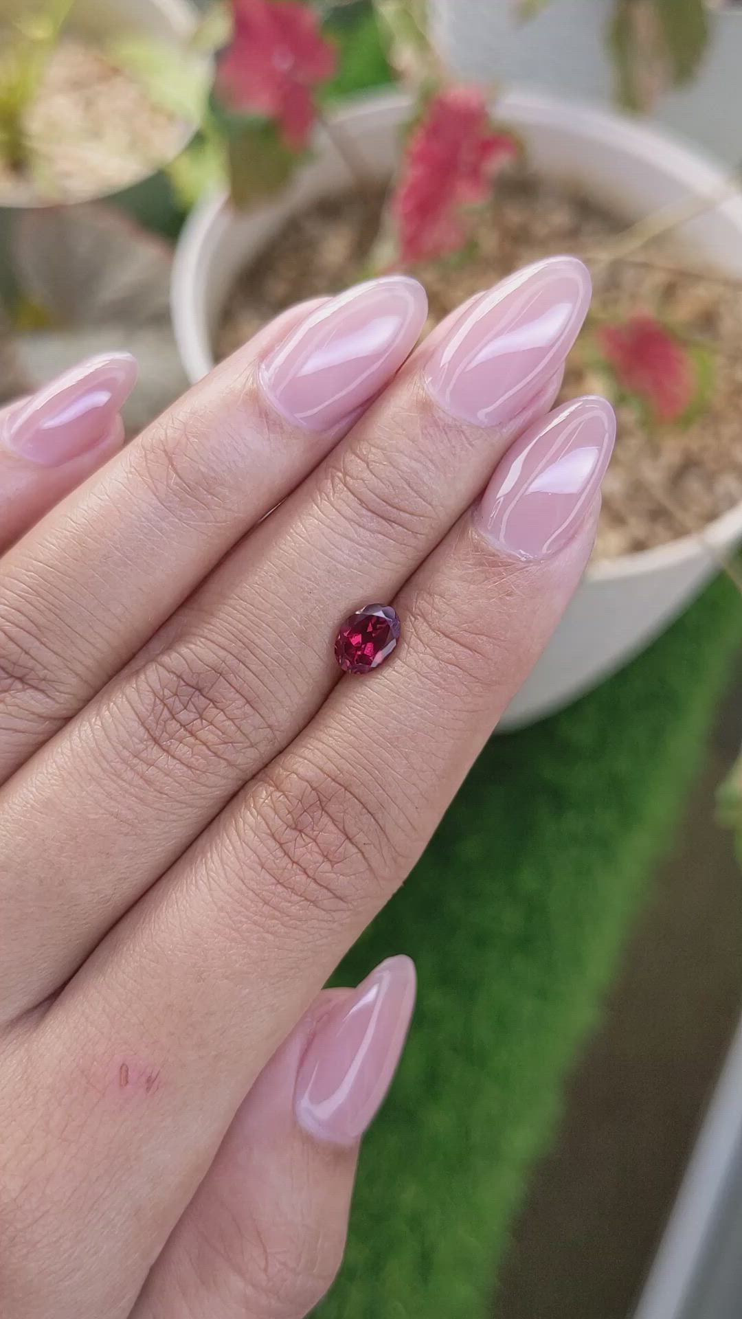 1.18 Ct. Purplish Pink Garnet from Ceylon (Sri Lanka) Size Video