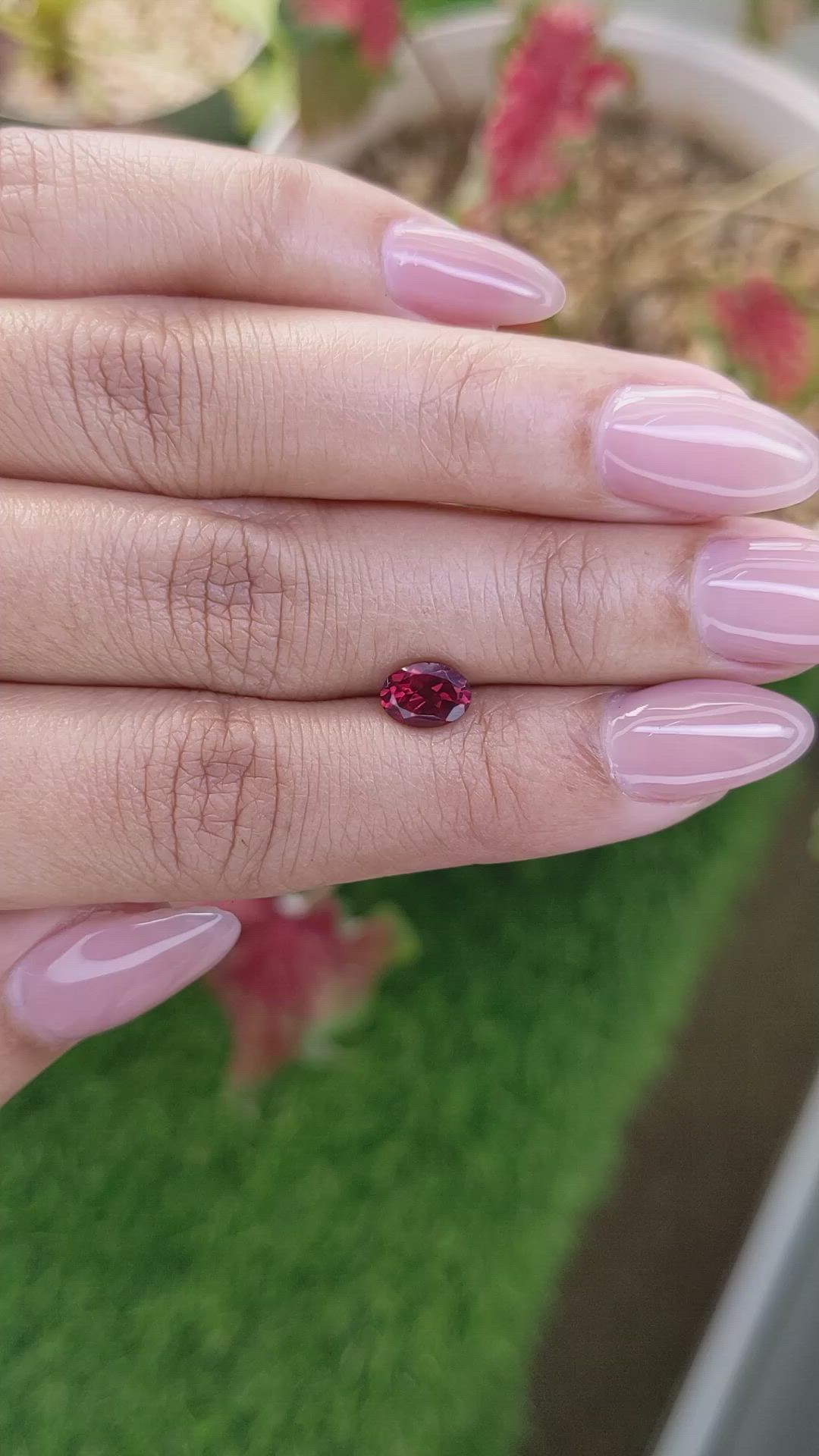 1.18 Ct. Purplish Pink Garnet from Ceylon (Sri Lanka) Size Video