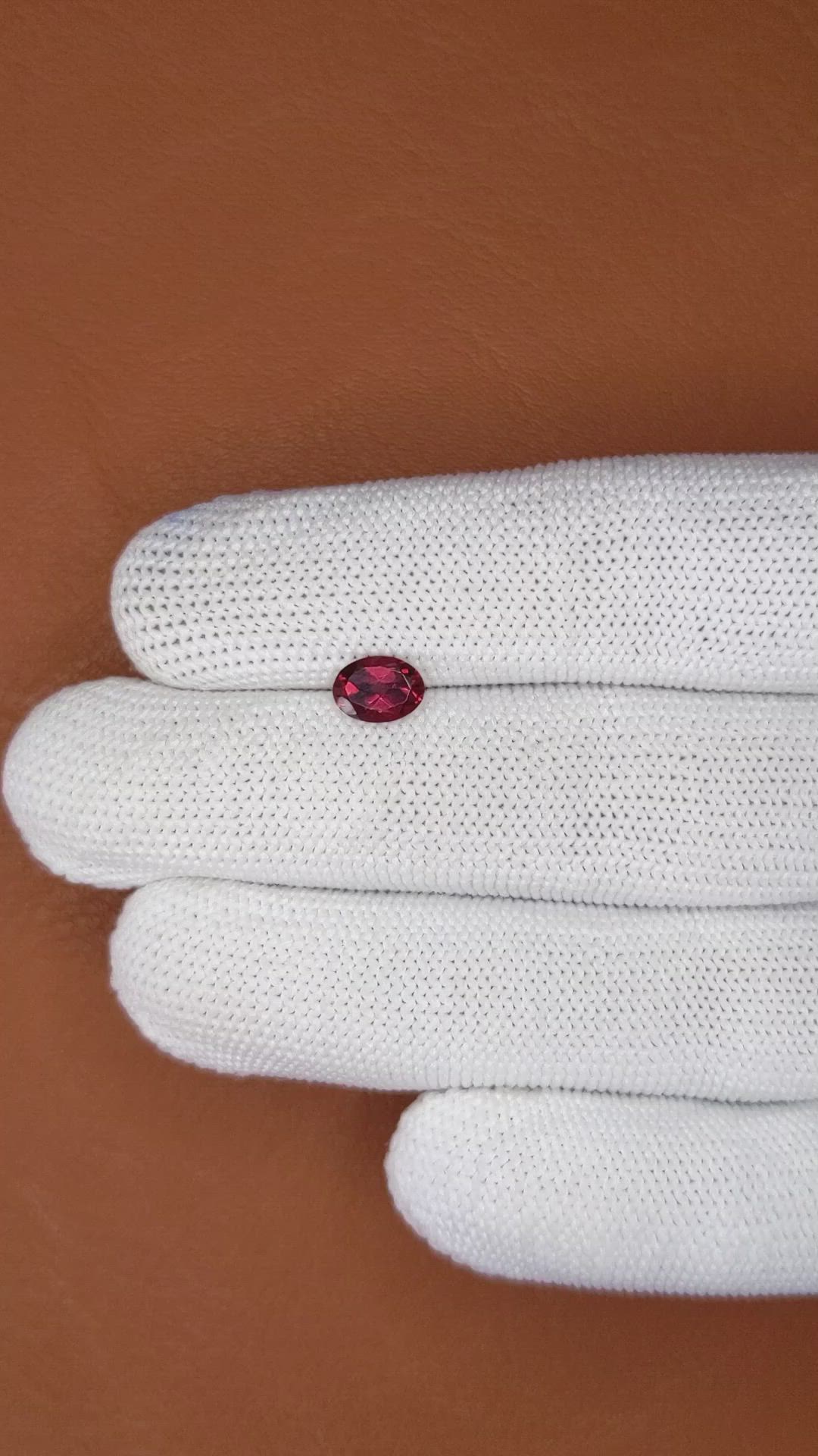 1.18 Ct. Purplish Pink Garnet from Ceylon (Sri Lanka) Size Video