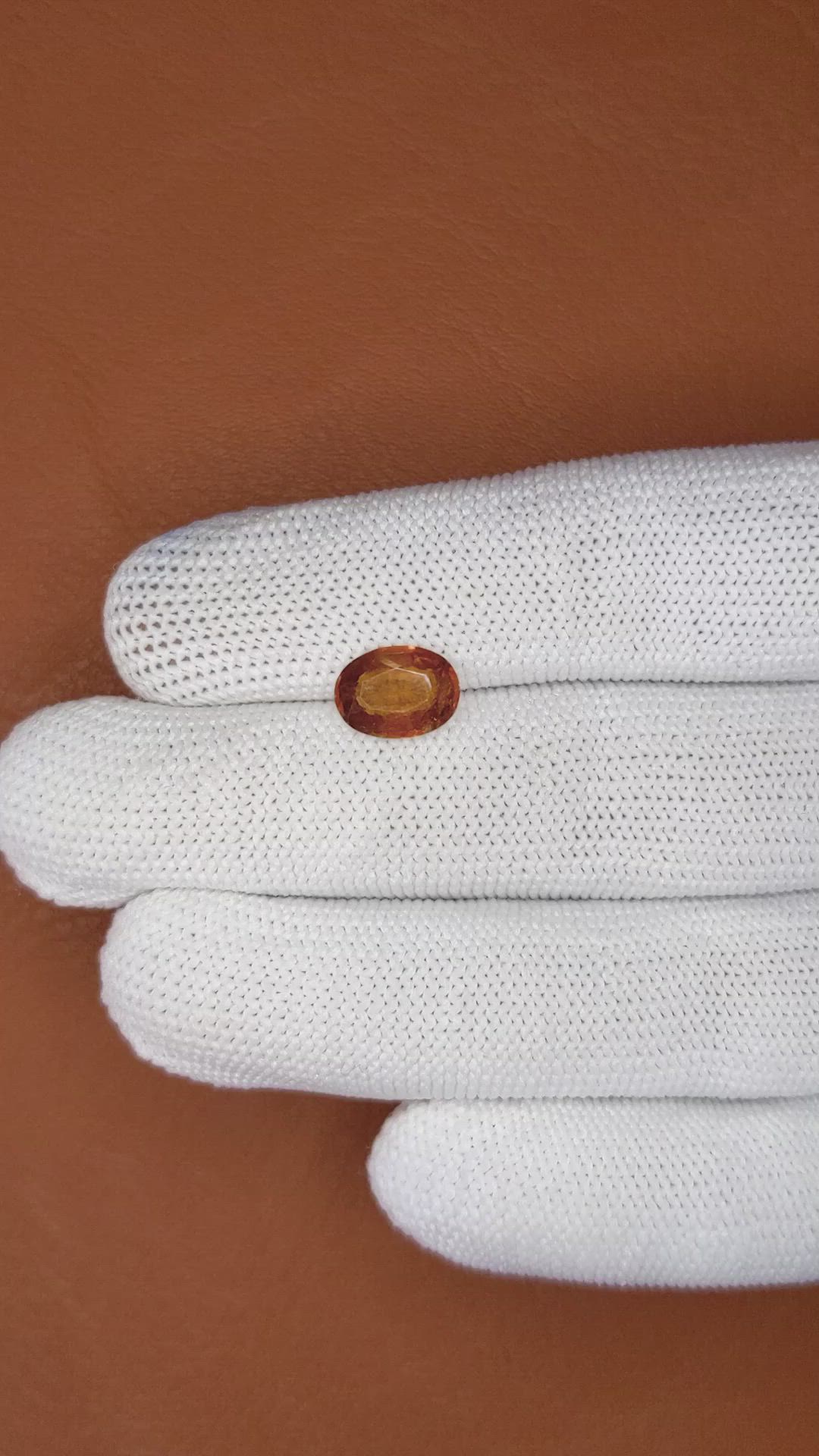 2.29 Ct. Orange Hessonite Garnet from Madagascar Size Video