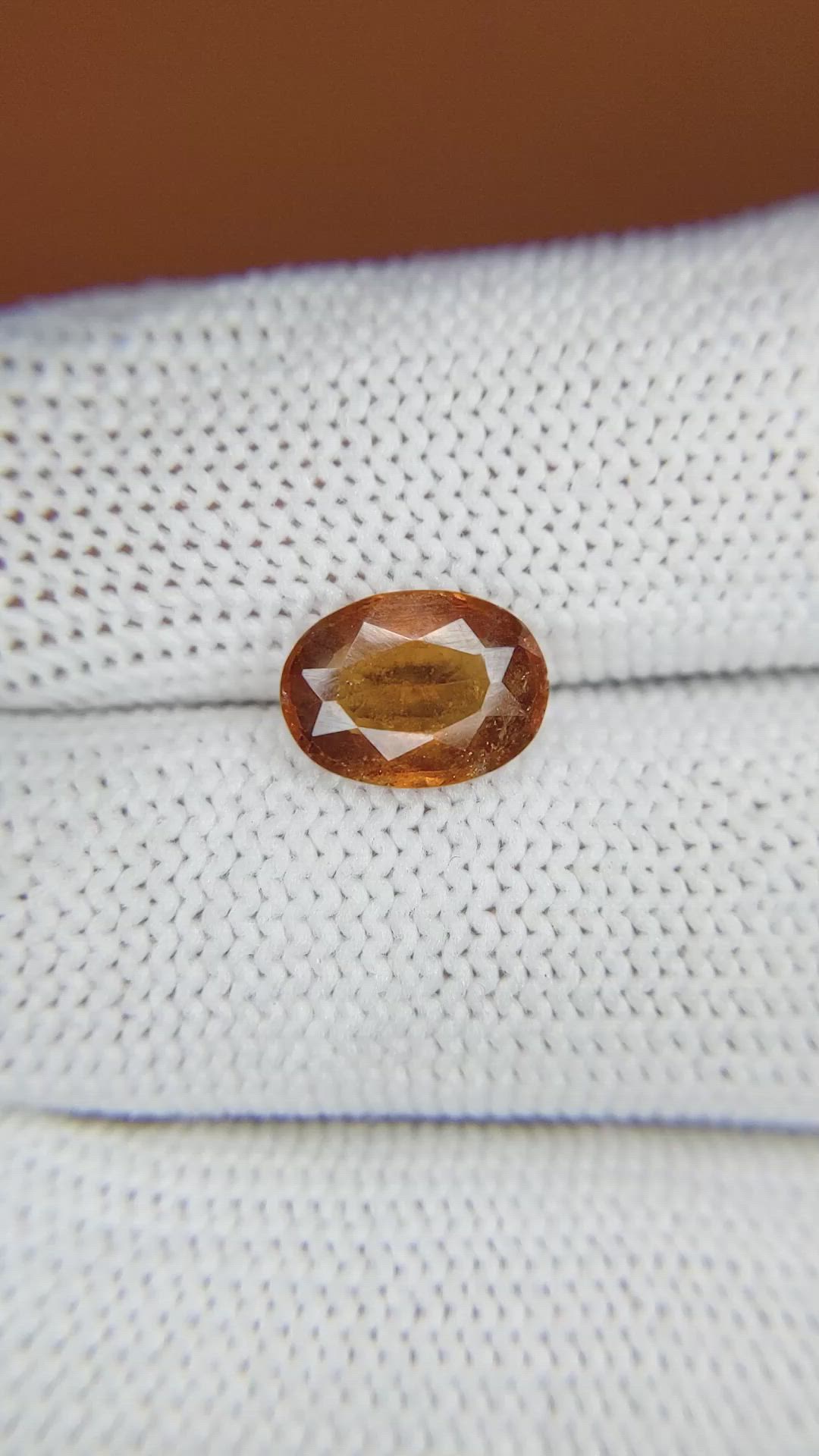 2.29 Ct. Orange Hessonite Garnet from Madagascar Size Video