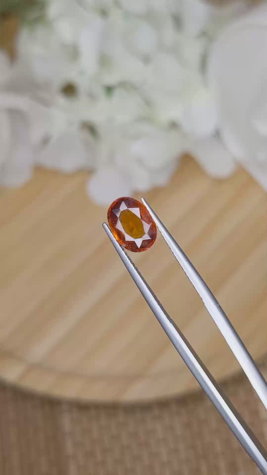 2.29 Ct. Orange Hessonite Garnet from Madagascar Size Video