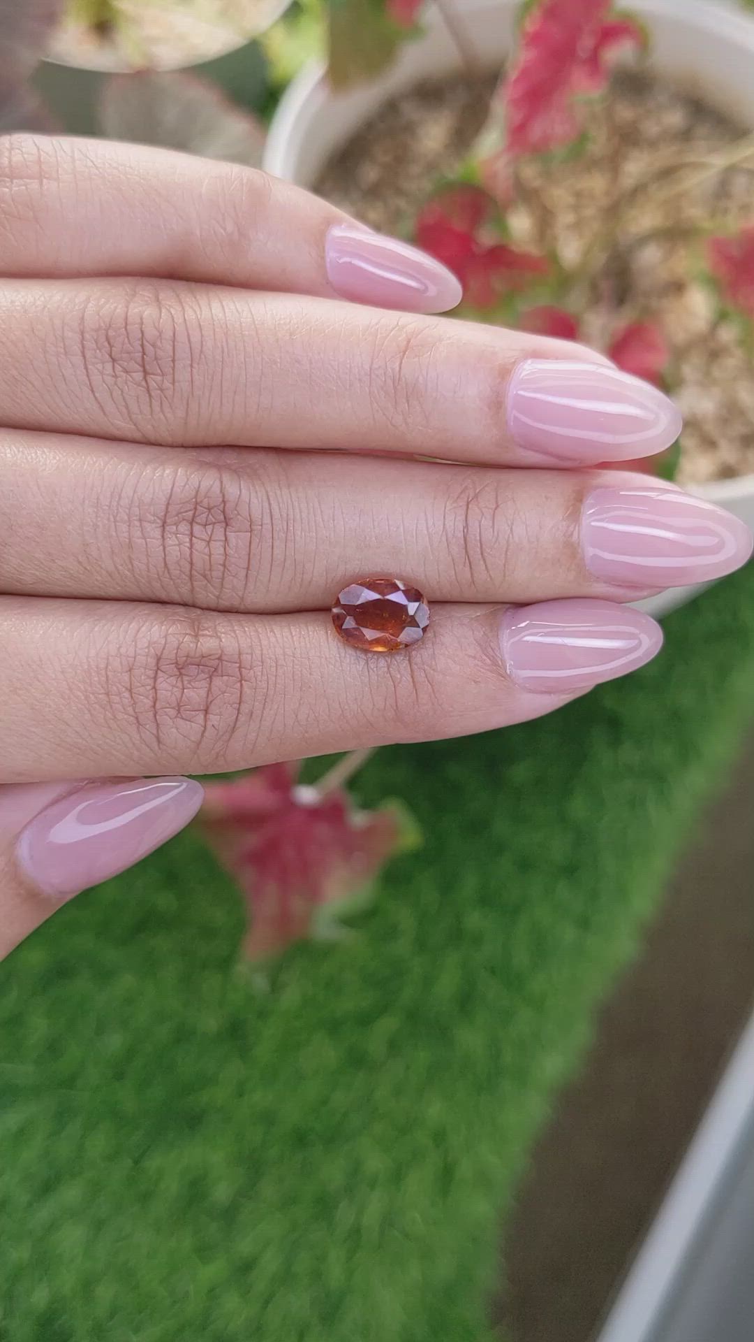 2.29 Ct. Orange Hessonite Garnet from Madagascar Size Video
