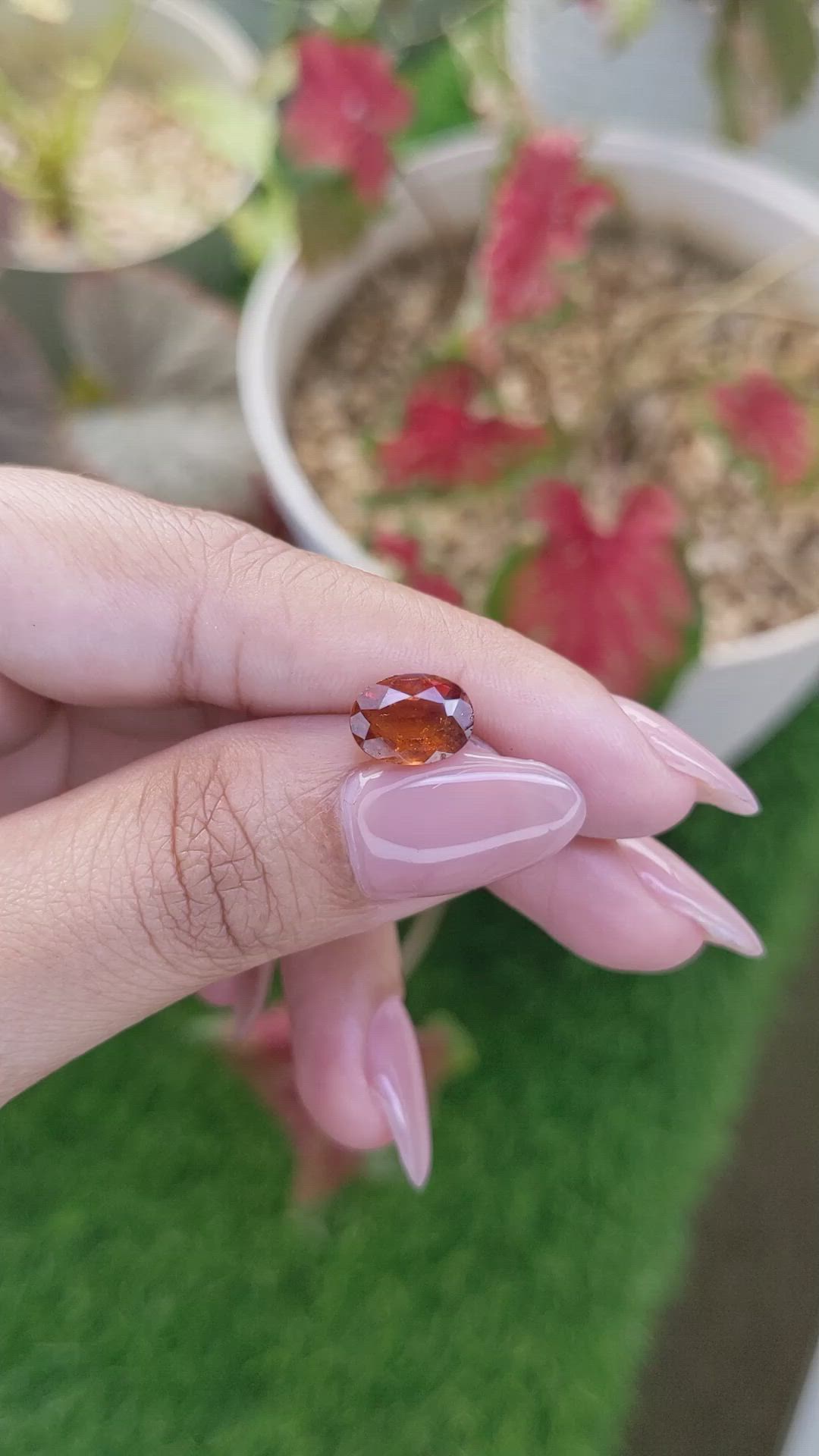 2.29 Ct. Orange Hessonite Garnet from Madagascar Size Video