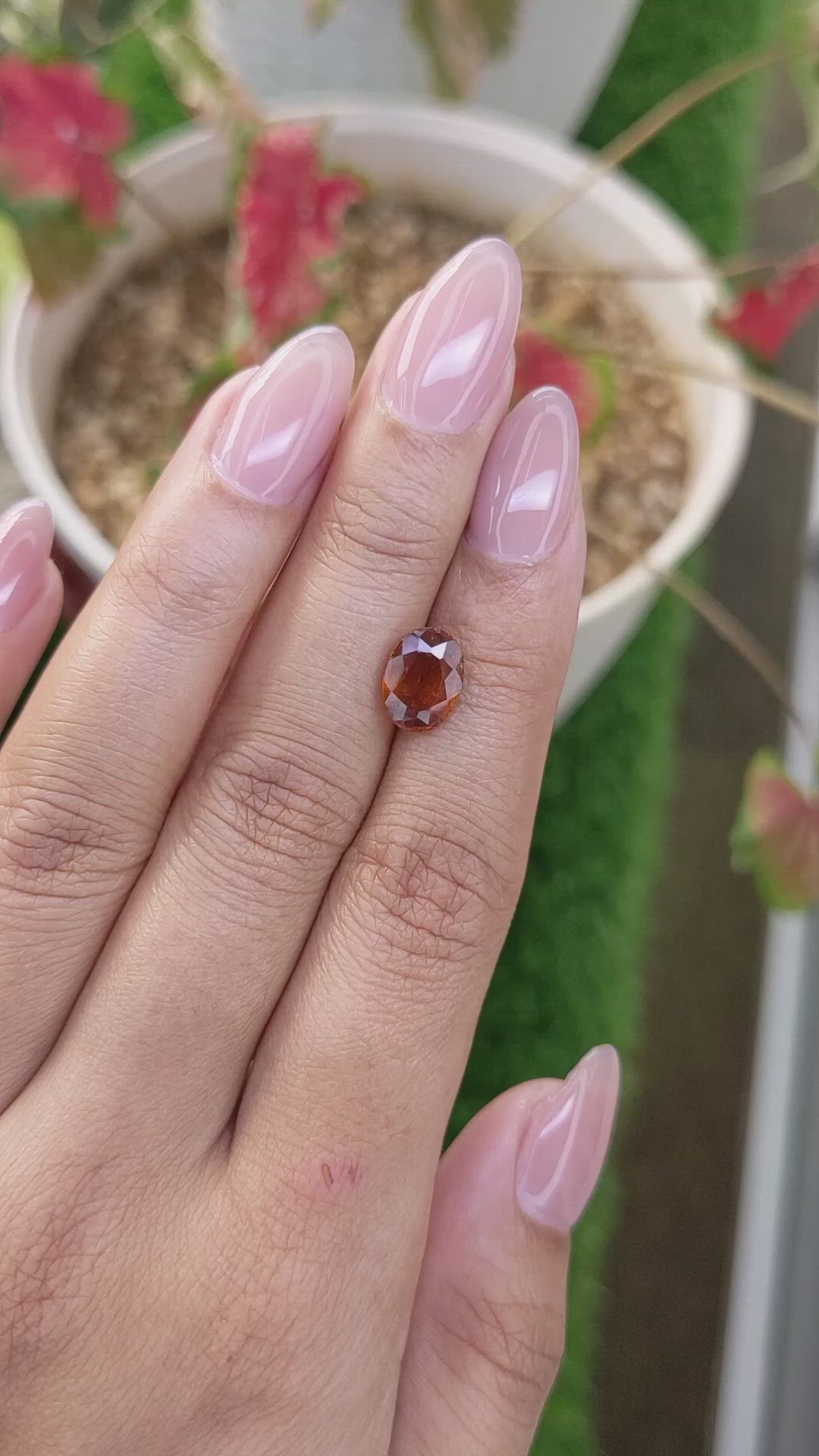 2.29 Ct. Orange Hessonite Garnet from Madagascar Size Video