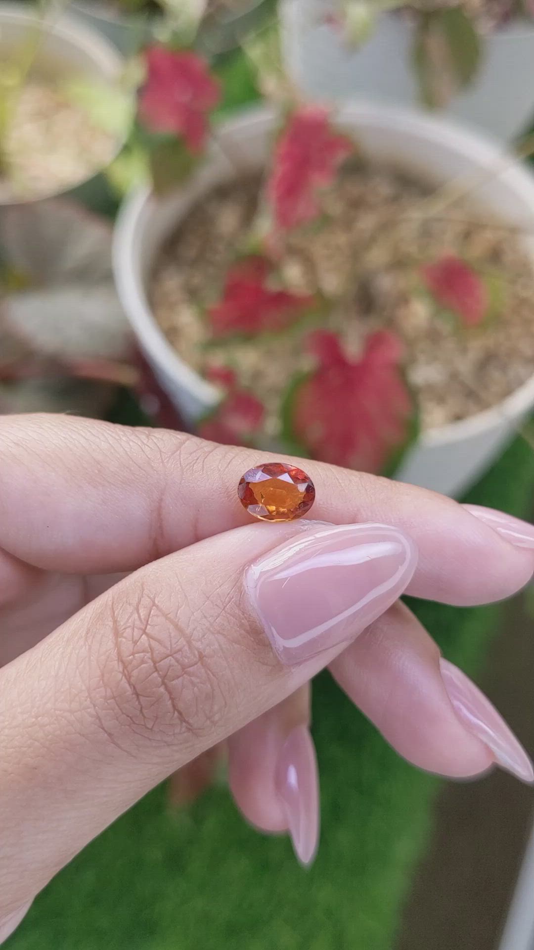 1.44 Ct. Orange Hessonite Garnet from Madagascar Size Video
