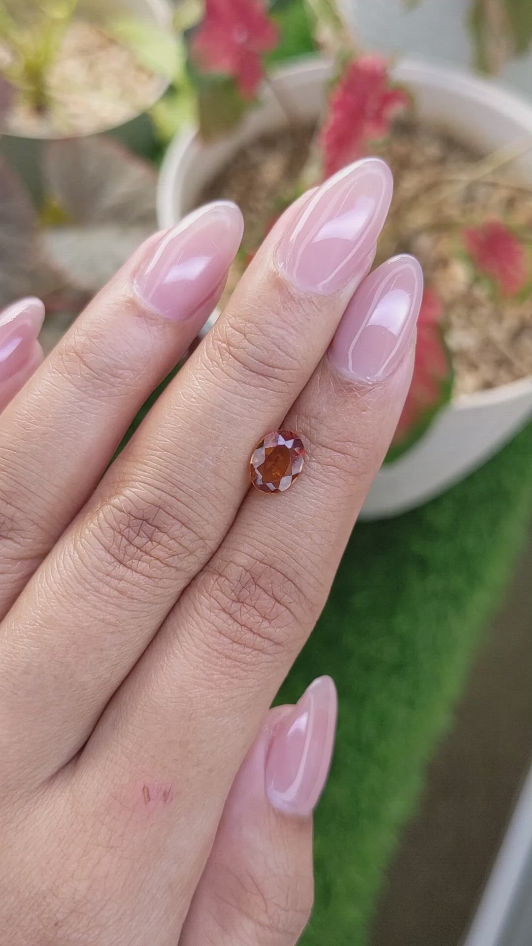 1.44 Ct. Orange Hessonite Garnet from Madagascar Size Video