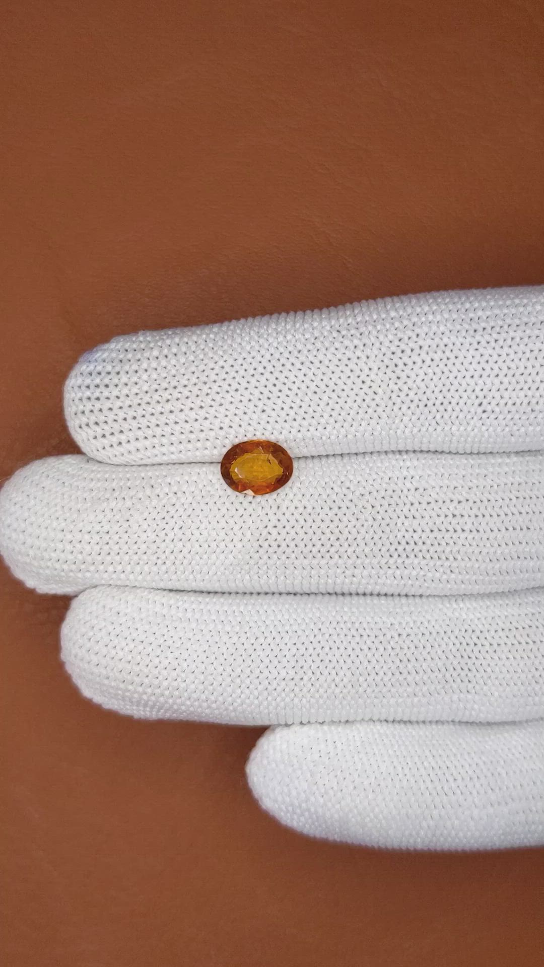 1.44 Ct. Orange Hessonite Garnet from Madagascar Size Video
