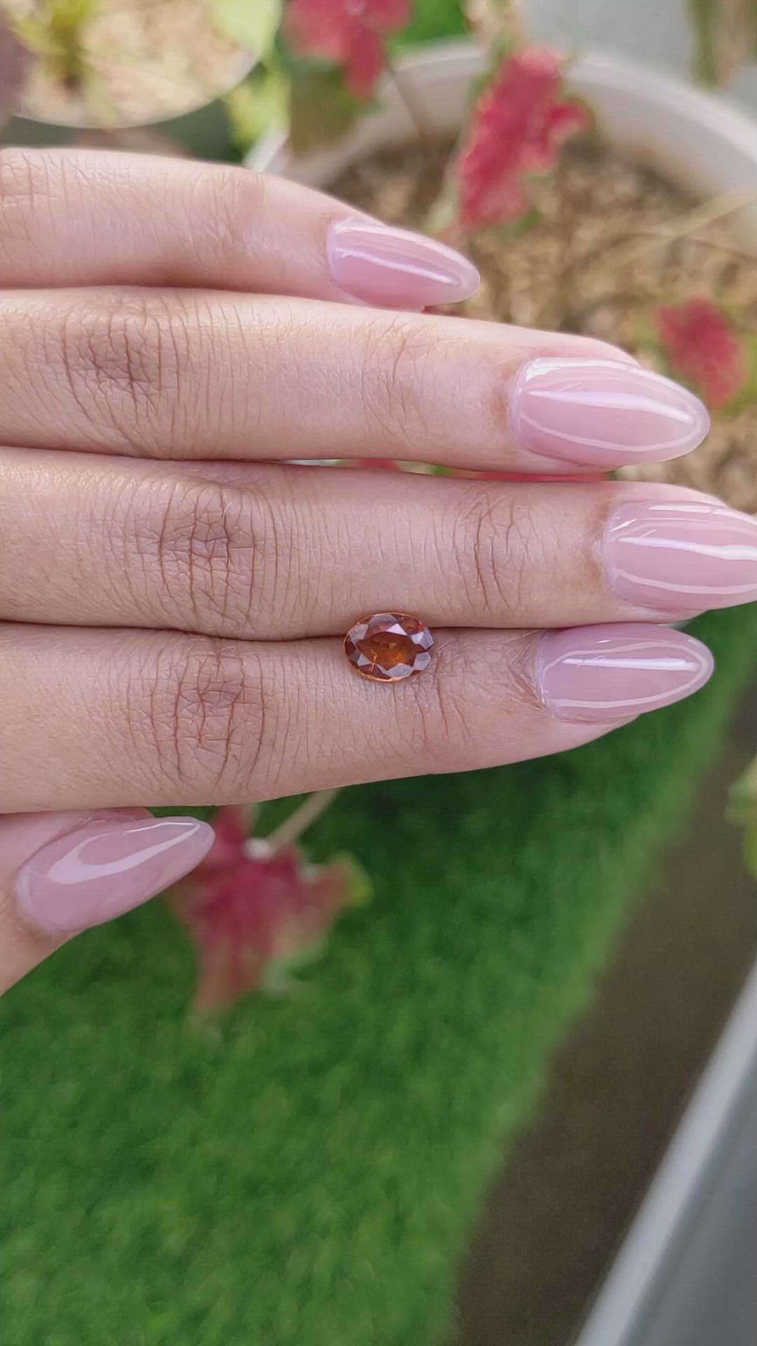 1.44 Ct. Orange Hessonite Garnet from Madagascar Size Video