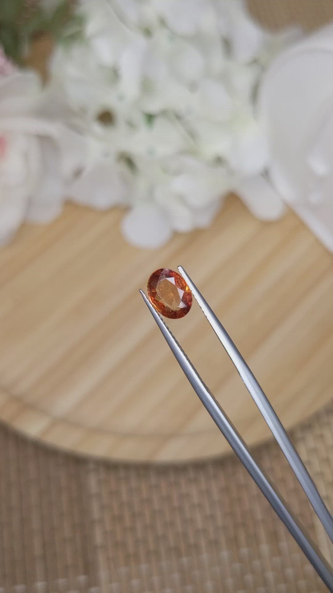 1.44 Ct. Orange Hessonite Garnet from Madagascar Size Video