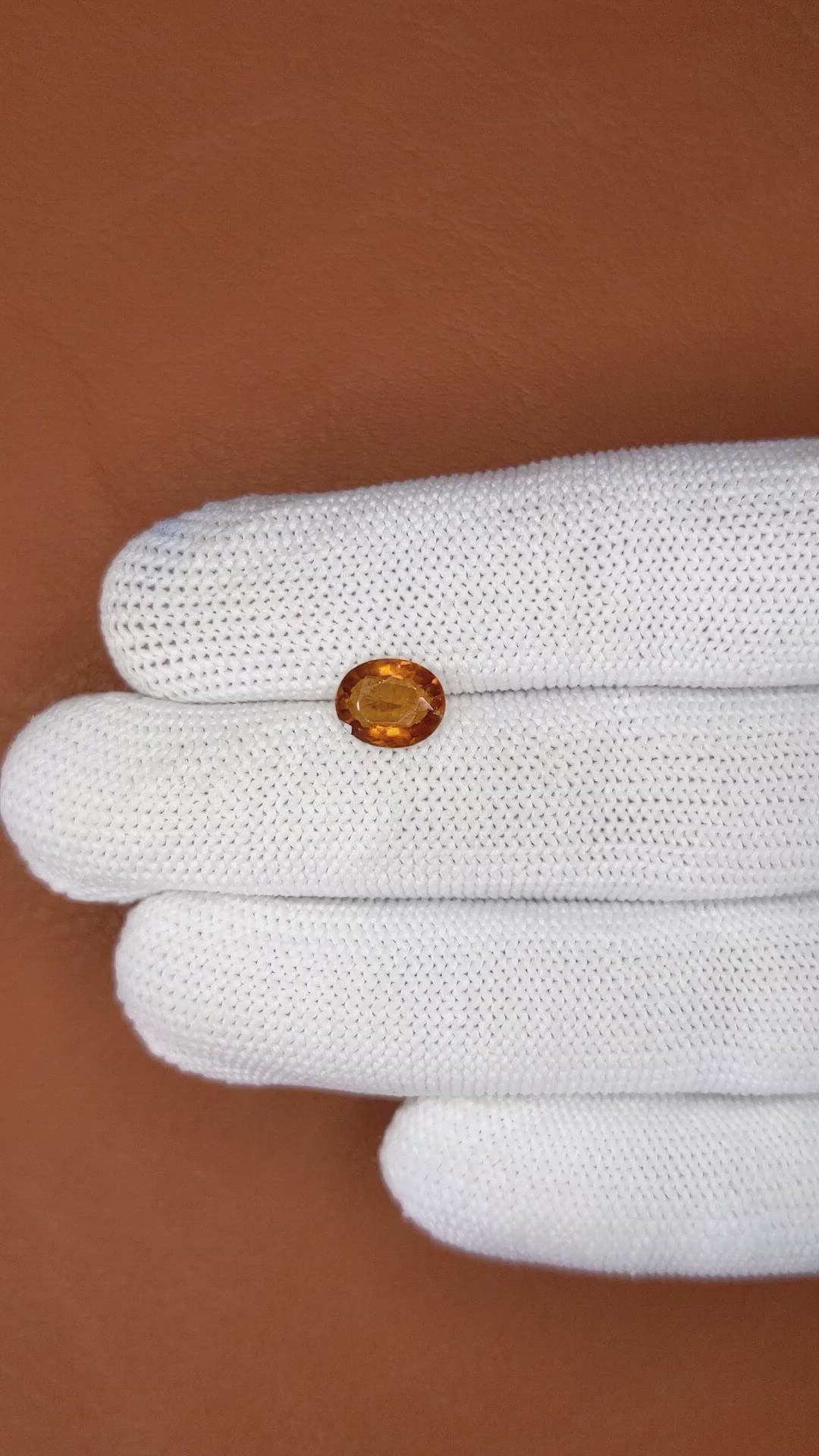 1.71 Ct. Orange Hessonite Garnet from Madagascar Size Video