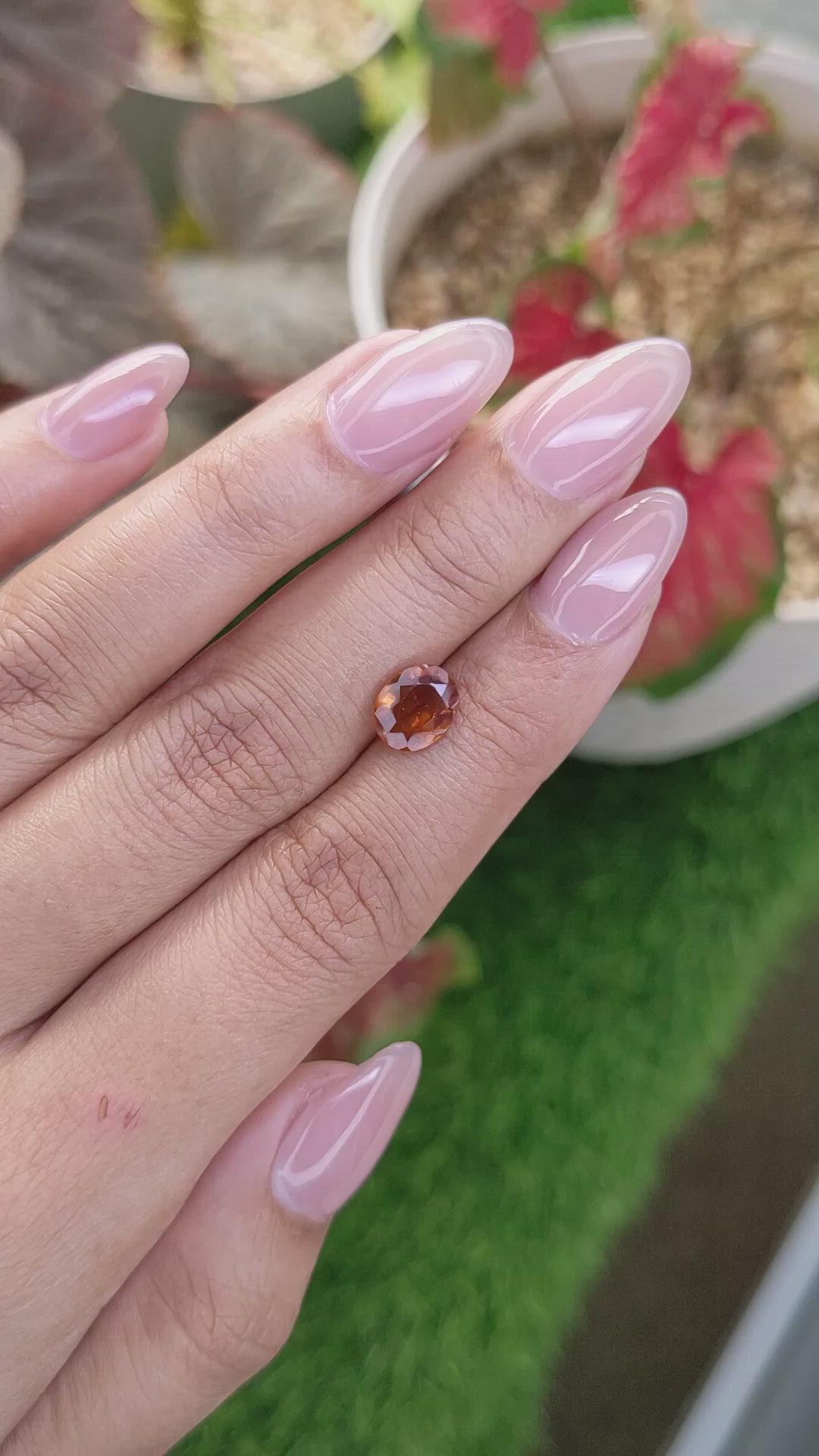 1.71 Ct. Orange Hessonite Garnet from Madagascar Size Video