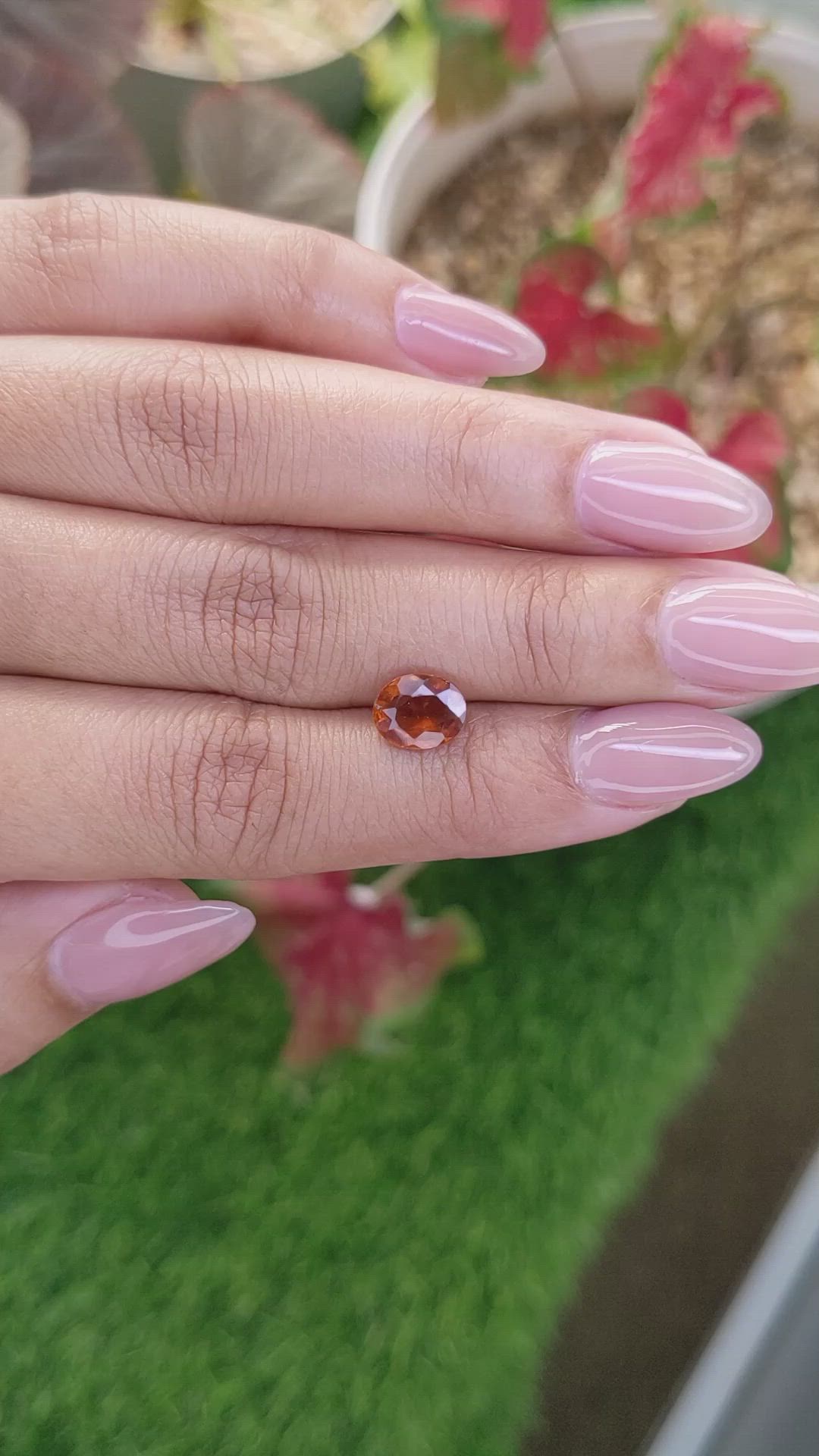 1.71 Ct. Orange Hessonite Garnet from Madagascar Size Video