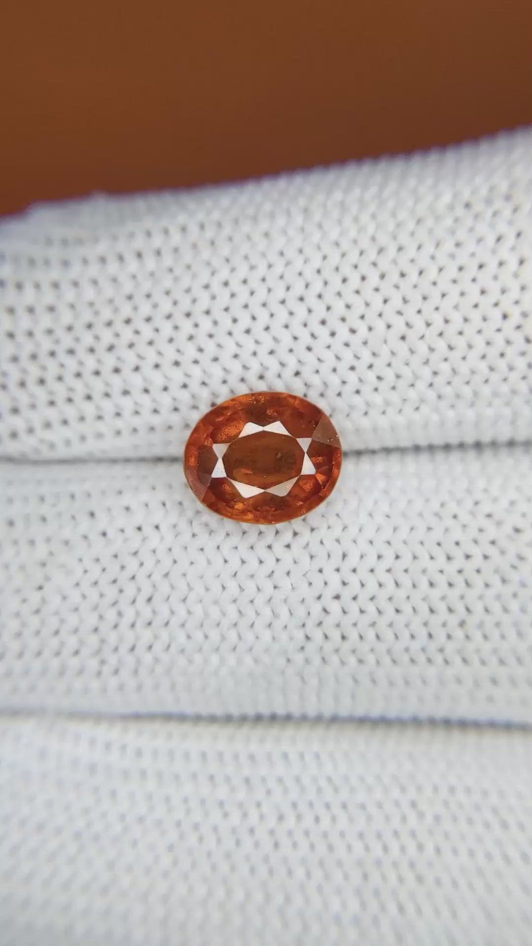 2.43 Ct. Reddish Orange Hessonite Garnet from Madagascar Size Video