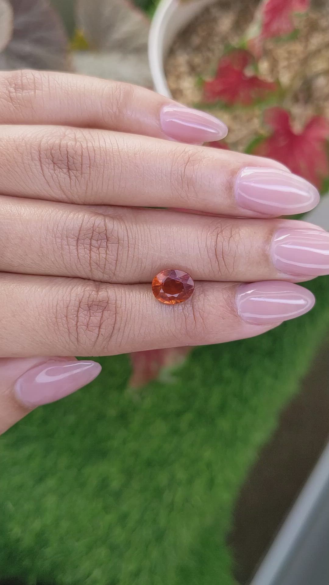 2.43 Ct. Reddish Orange Hessonite Garnet from Madagascar Size Video