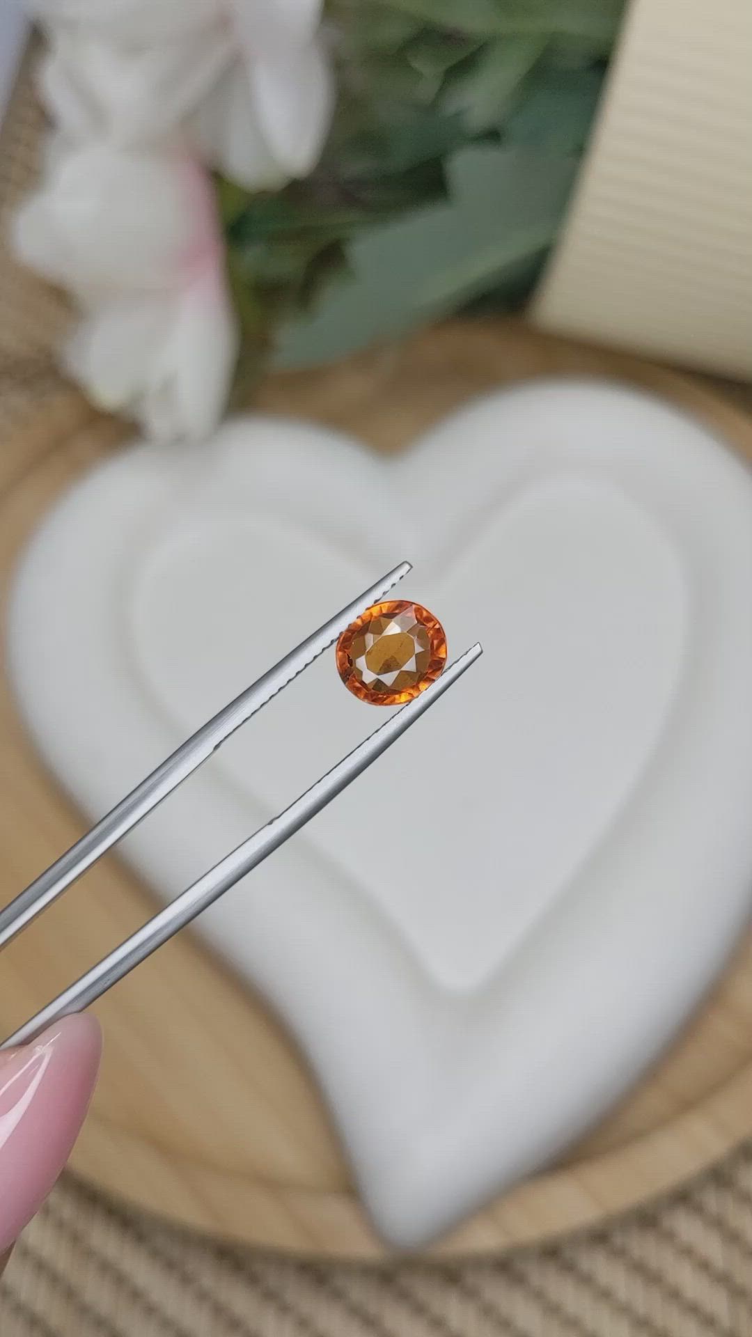 2.17 Ct. Reddish Orange Hessonite Garnet from Madagascar Size Video
