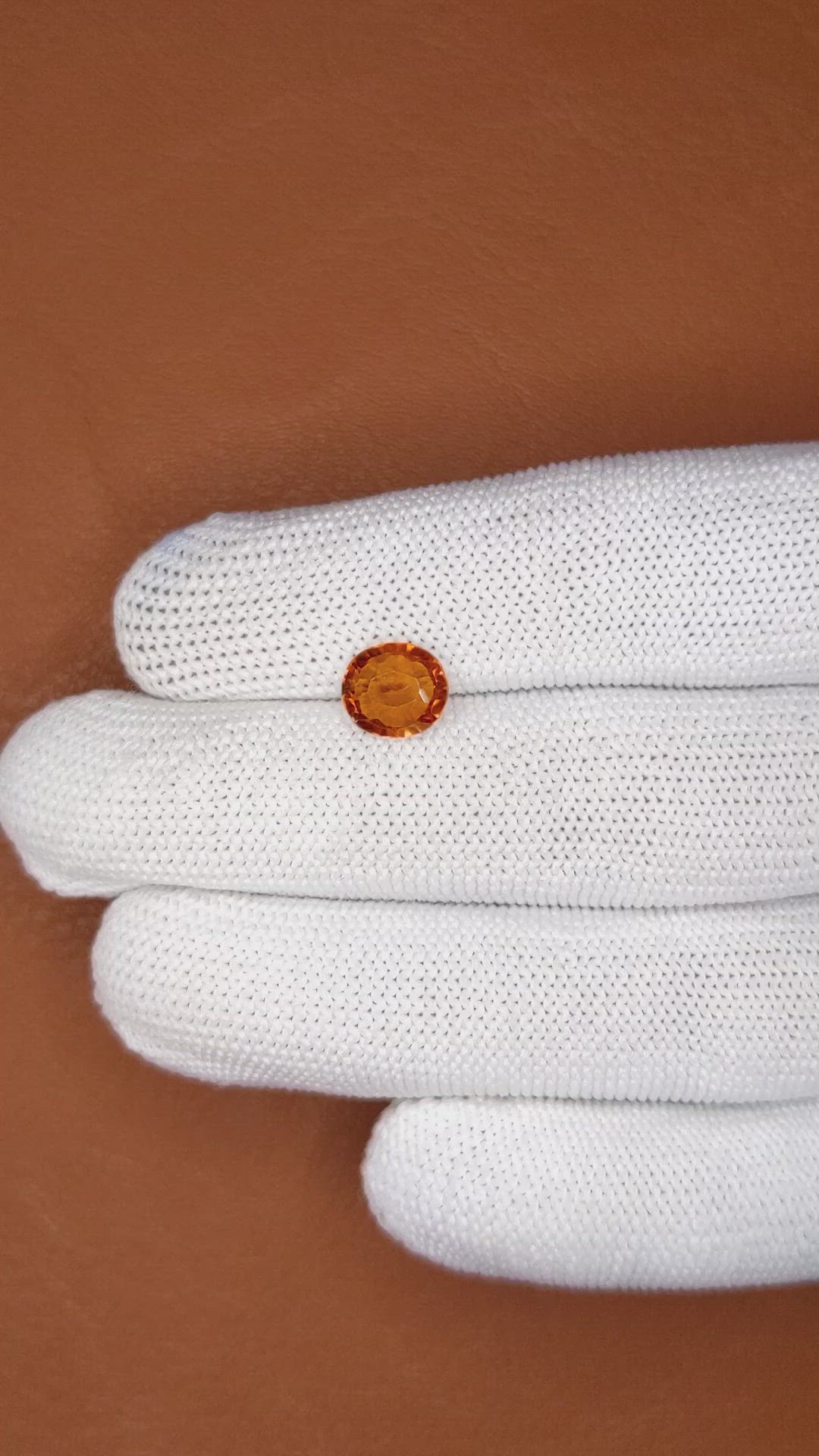 2.17 Ct. Reddish Orange Hessonite Garnet from Madagascar Size Video