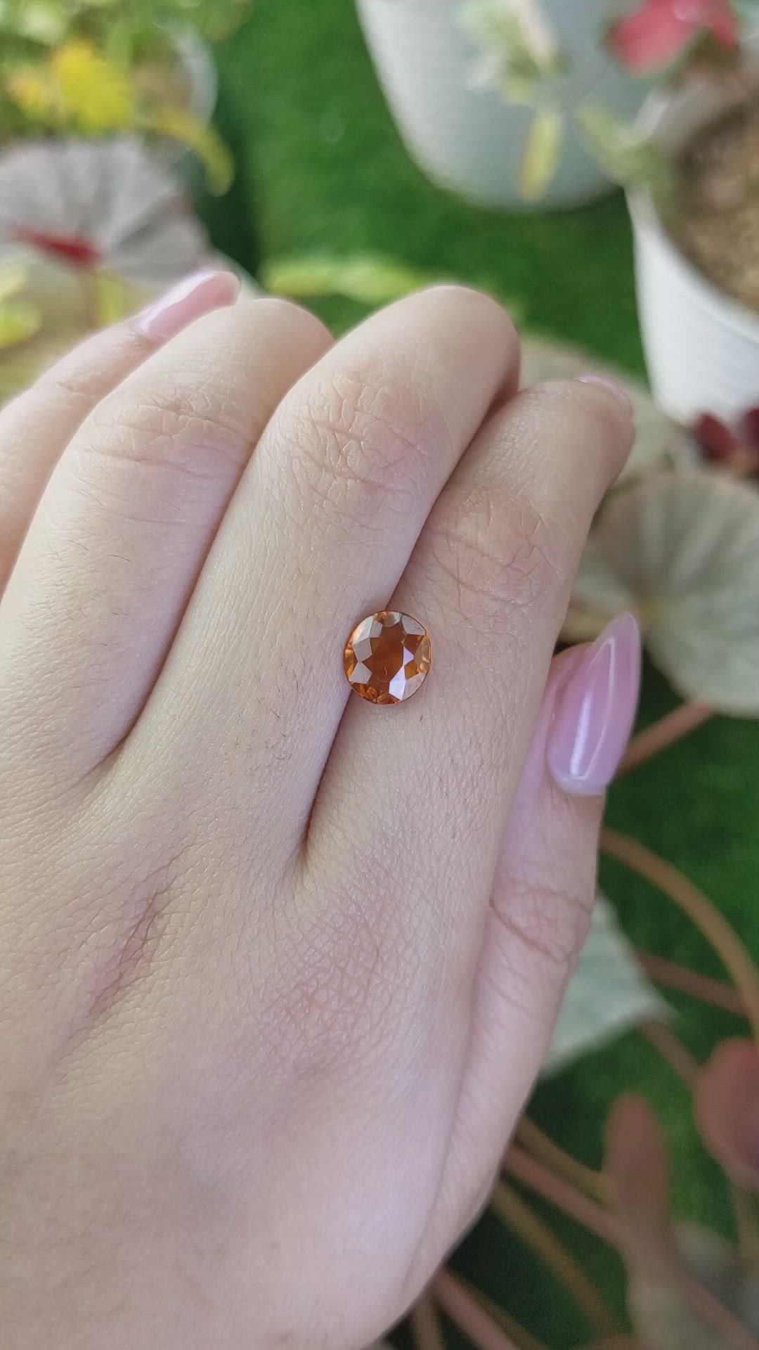 2.17 Ct. Reddish Orange Hessonite Garnet from Madagascar Size Video