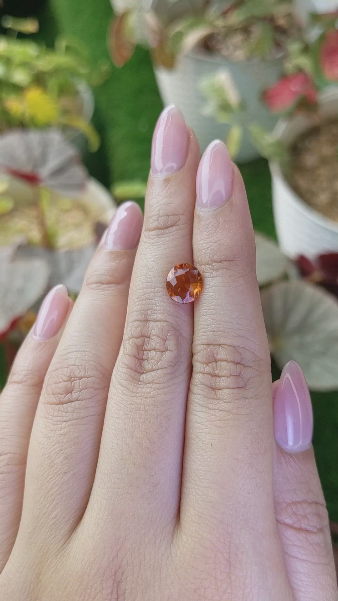 2.17 Ct. Reddish Orange Hessonite Garnet from Madagascar Size Video
