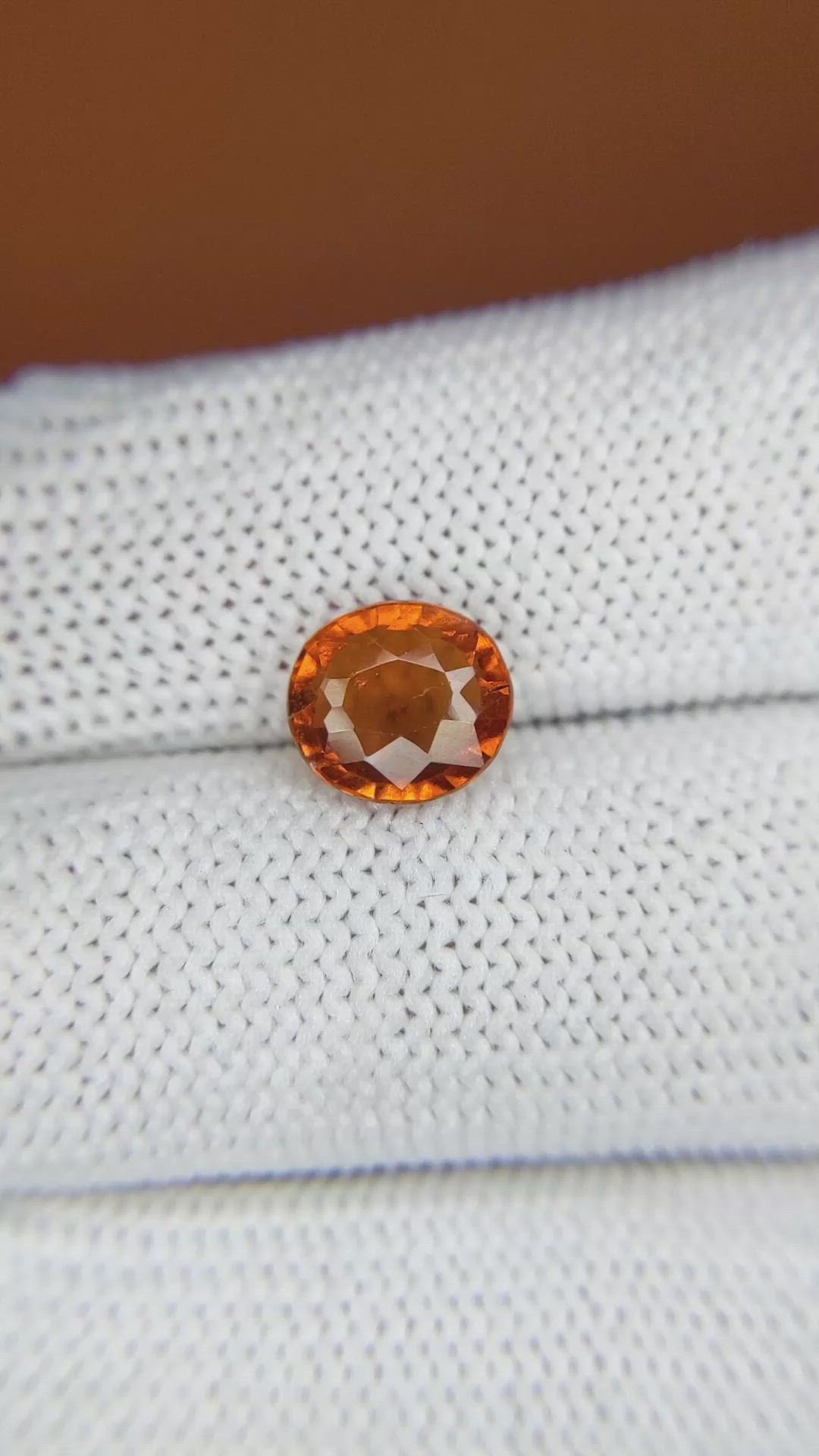 2.17 Ct. Reddish Orange Hessonite Garnet from Madagascar Size Video
