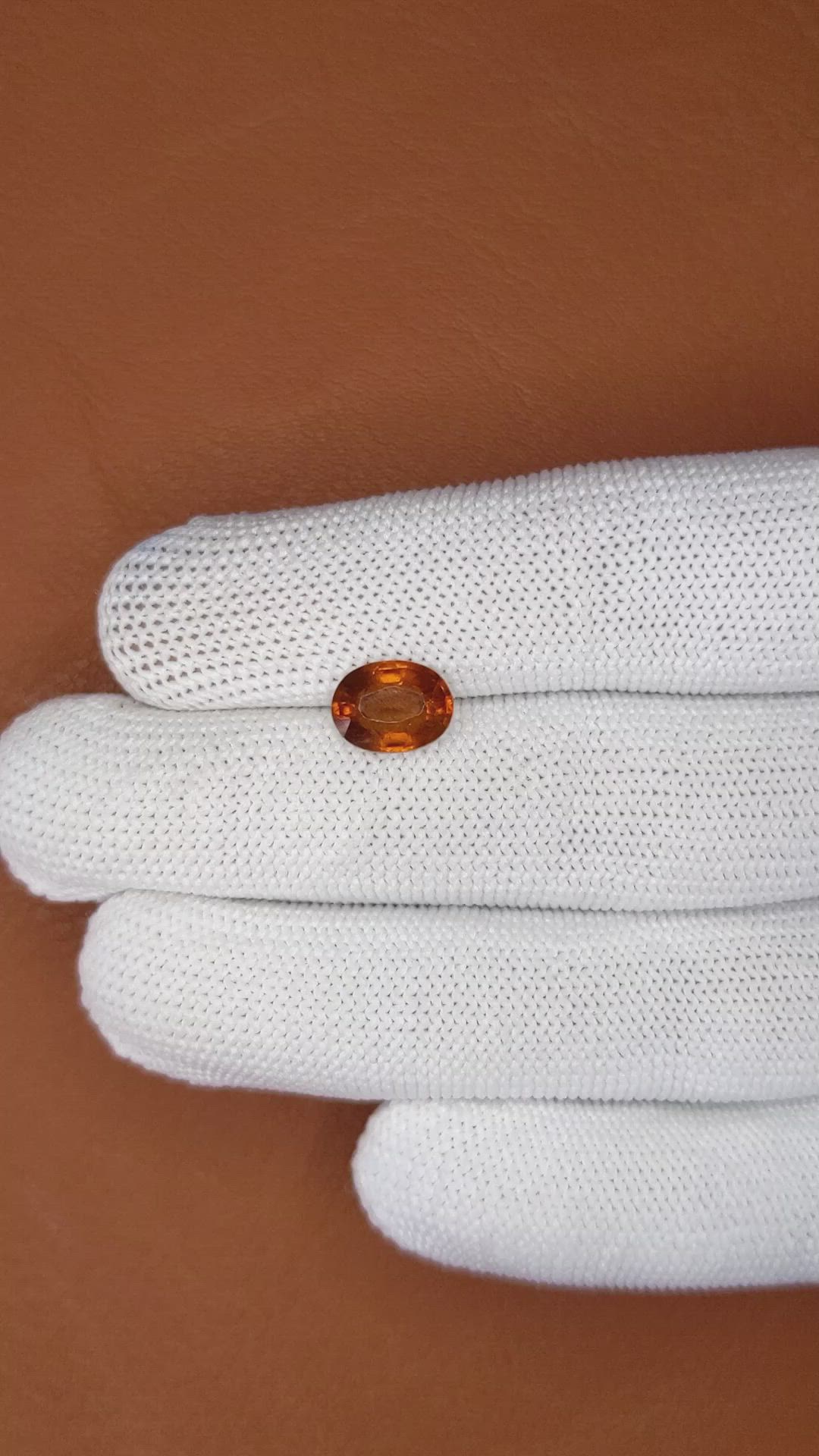 2.64 Ct. Orange Hessonite Garnet from Madagascar Size Video