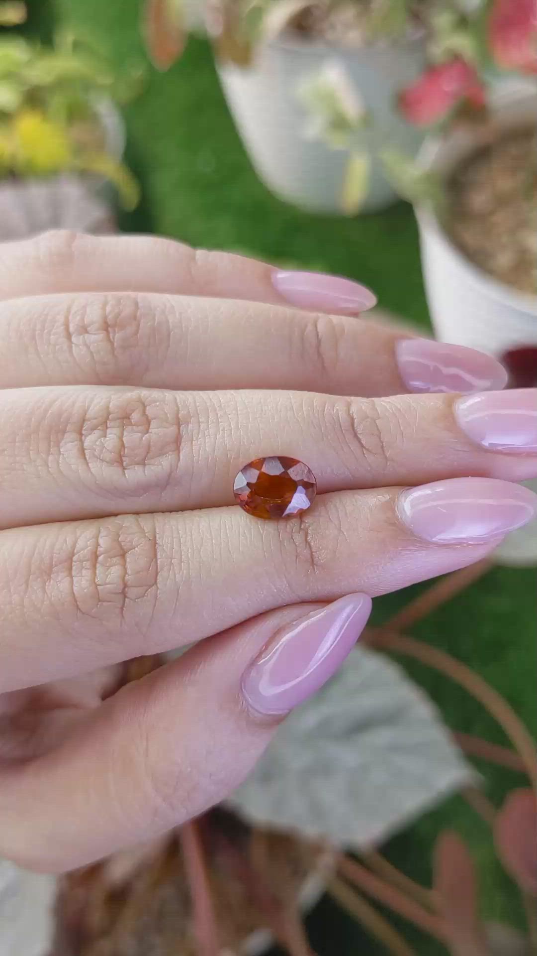 2.64 Ct. Orange Hessonite Garnet from Madagascar Size Video