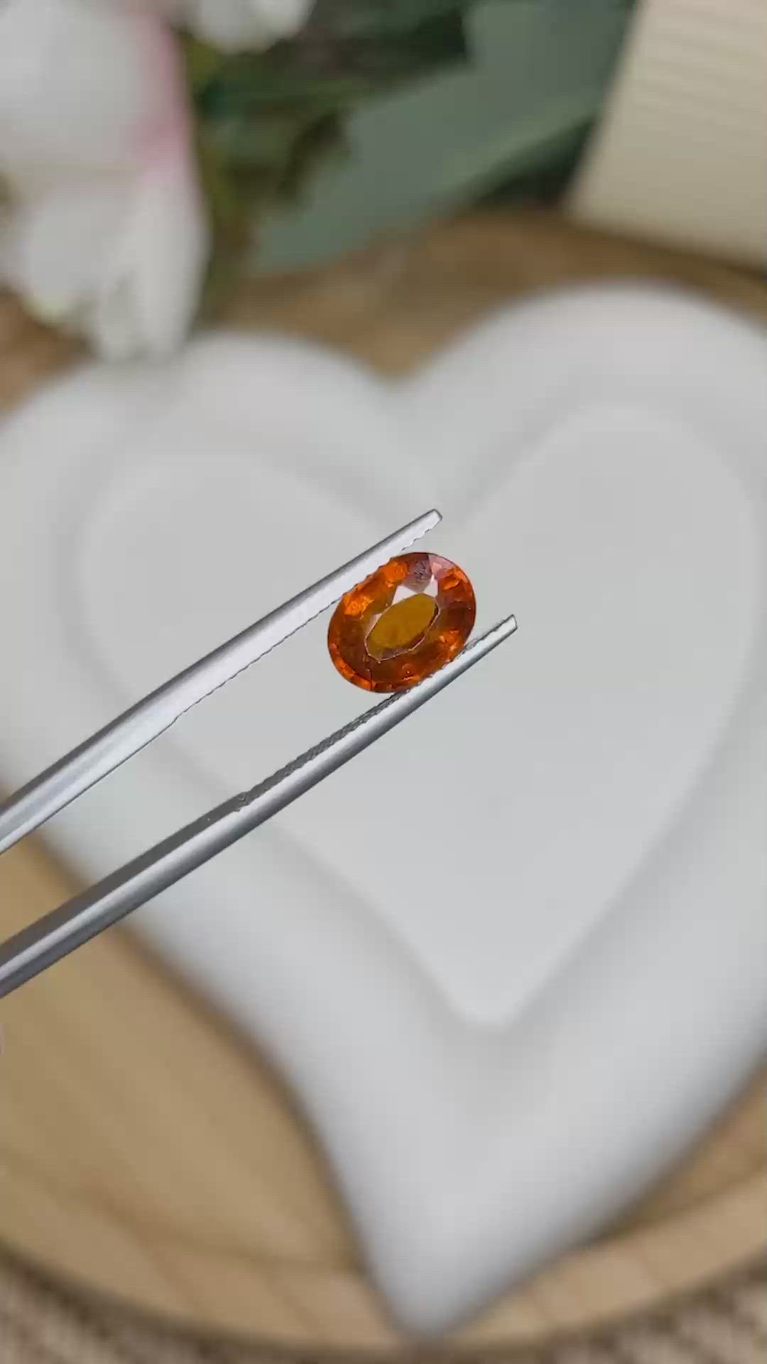 2.64 Ct. Orange Hessonite Garnet from Madagascar Size Video