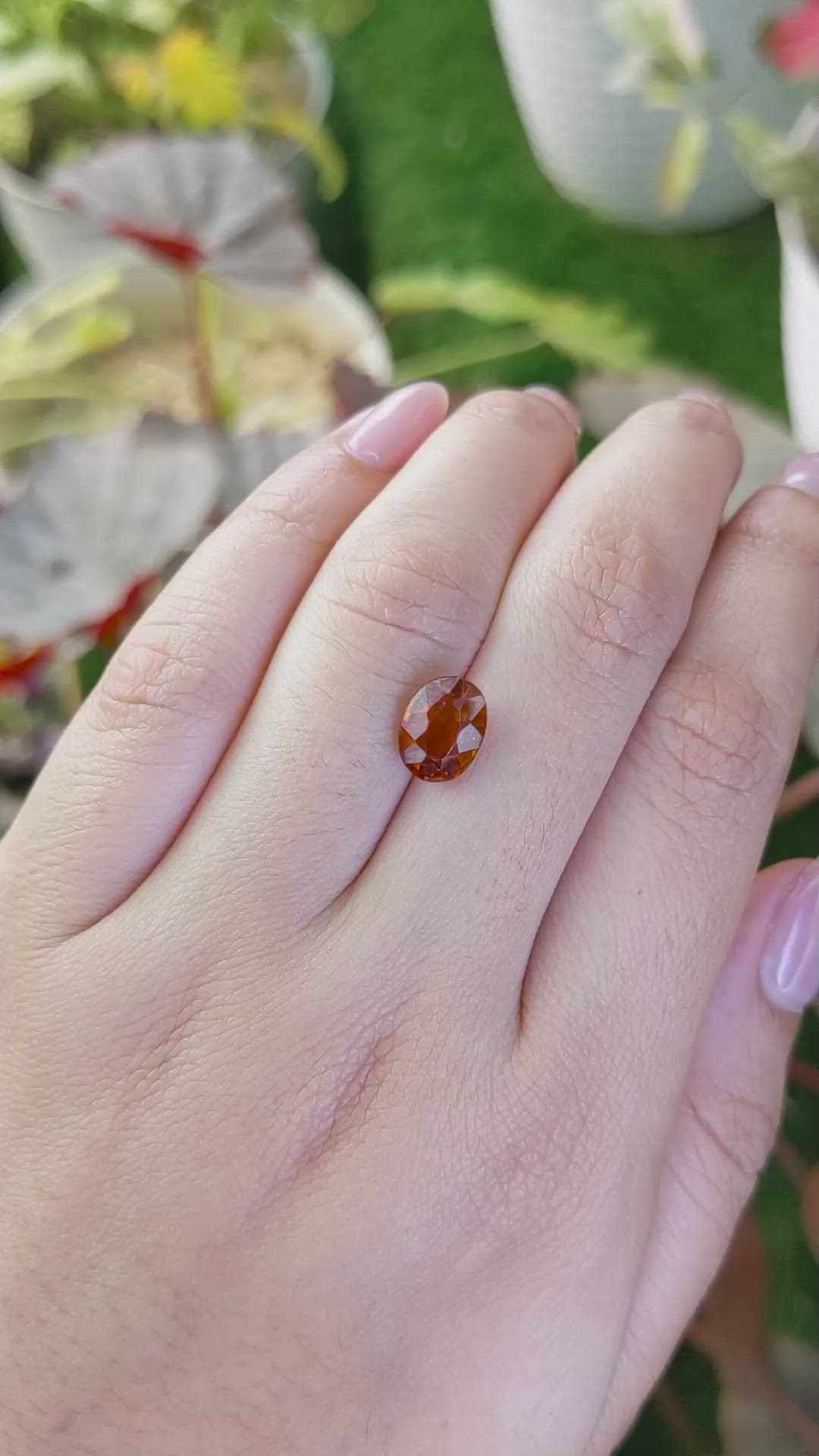 2.64 Ct. Orange Hessonite Garnet from Madagascar Size Video