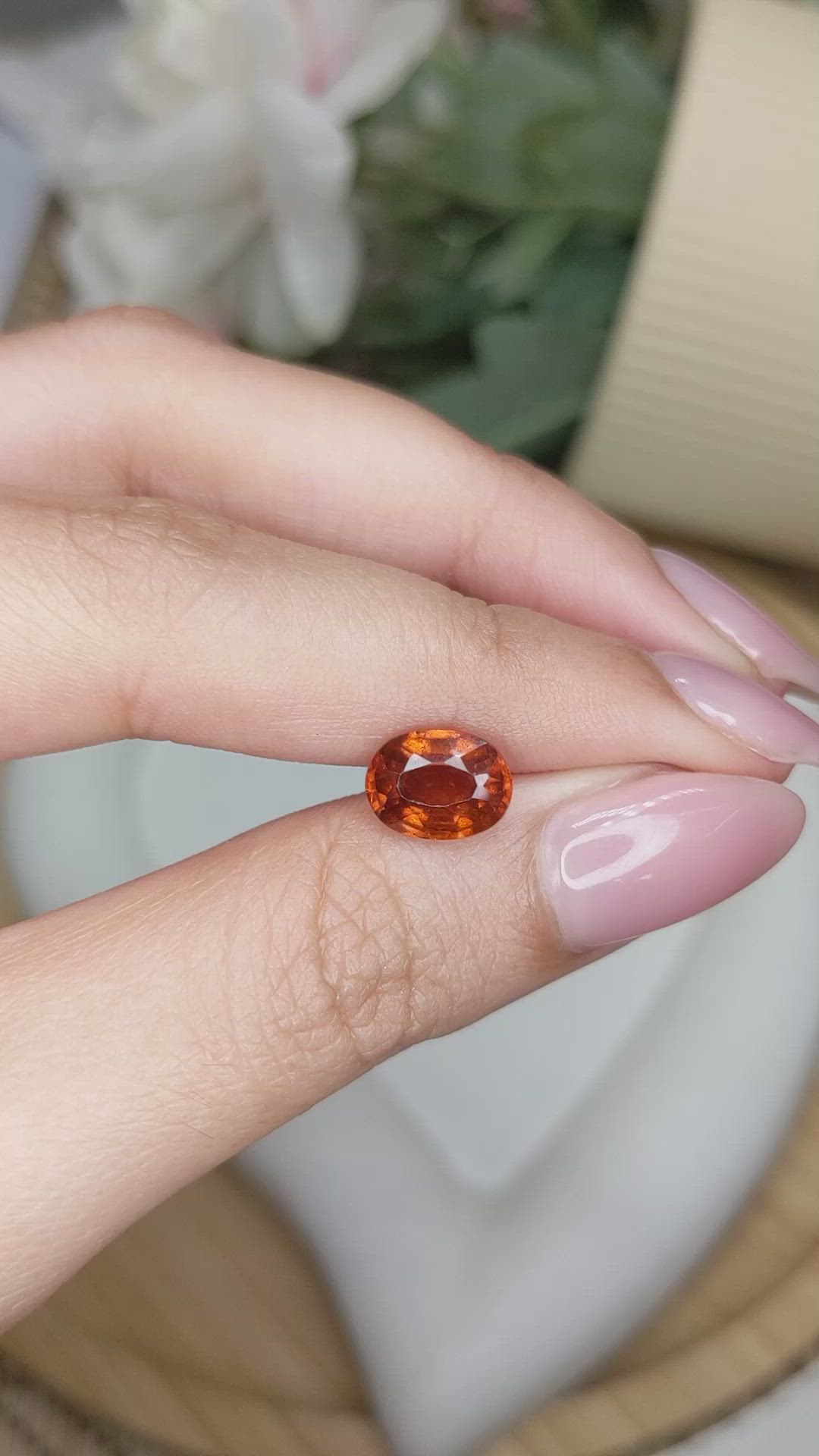 2.64 Ct. Orange Hessonite Garnet from Madagascar Size Video
