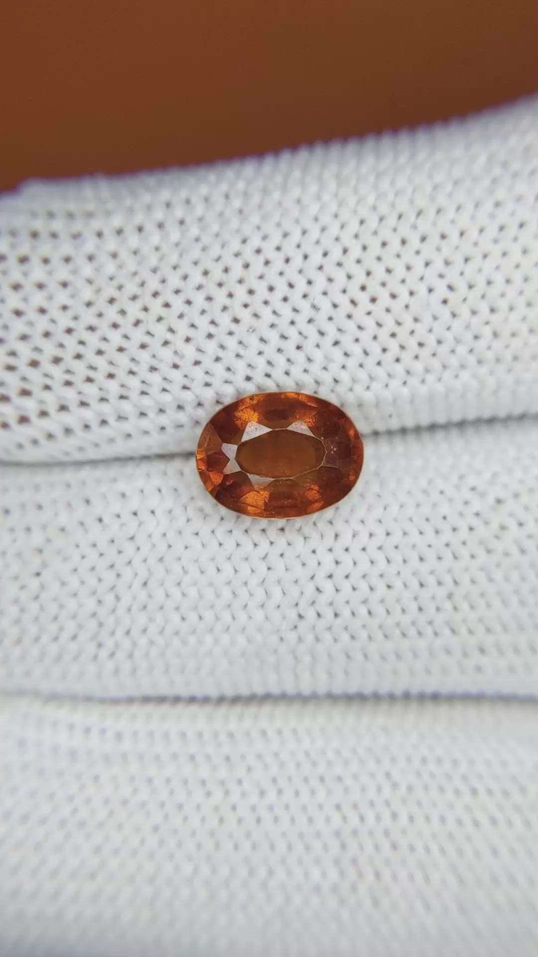 2.64 Ct. Orange Hessonite Garnet from Madagascar Size Video