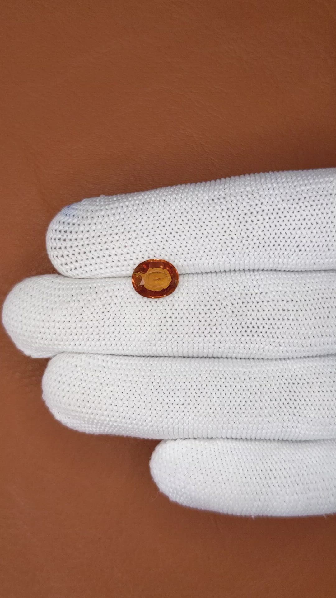 2.02 Ct. Reddish Orange Hessonite Garnet from Madagascar Size Video