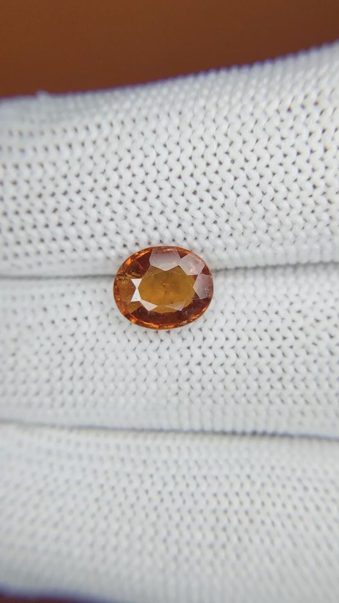 2.02 Ct. Reddish Orange Hessonite Garnet from Madagascar Size Video