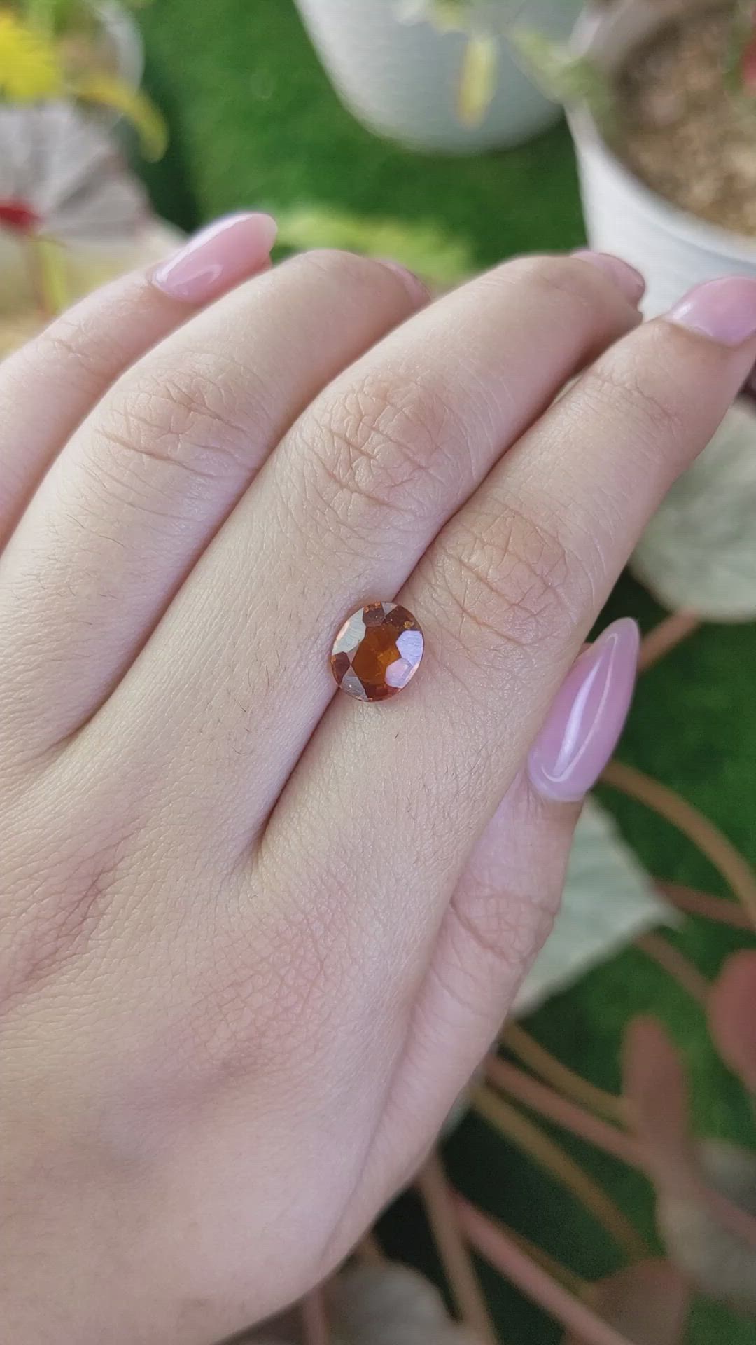 2.02 Ct. Reddish Orange Hessonite Garnet from Madagascar Size Video