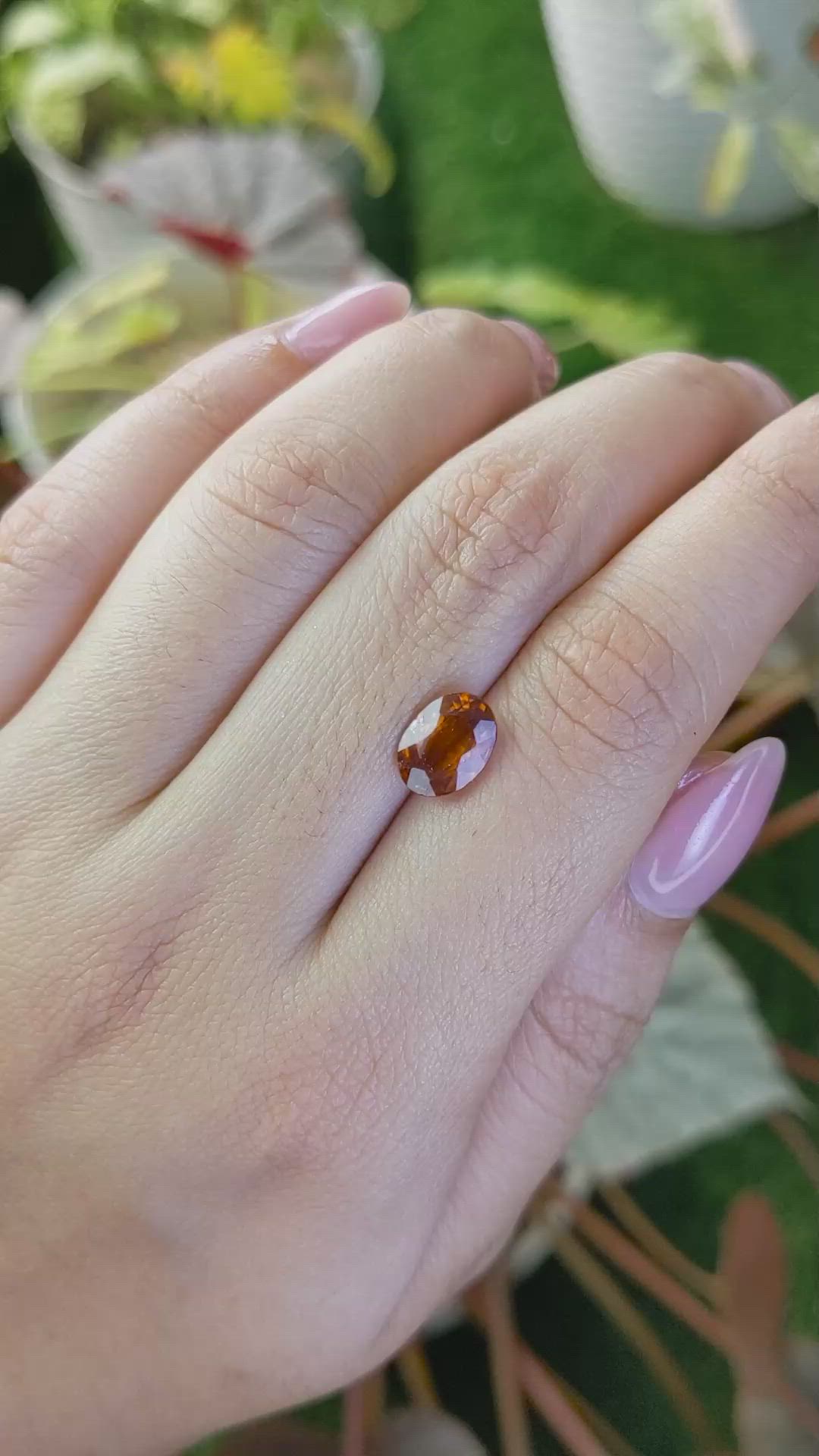 2.19 Ct. Orange Hessonite Garnet from Madagascar Size Video