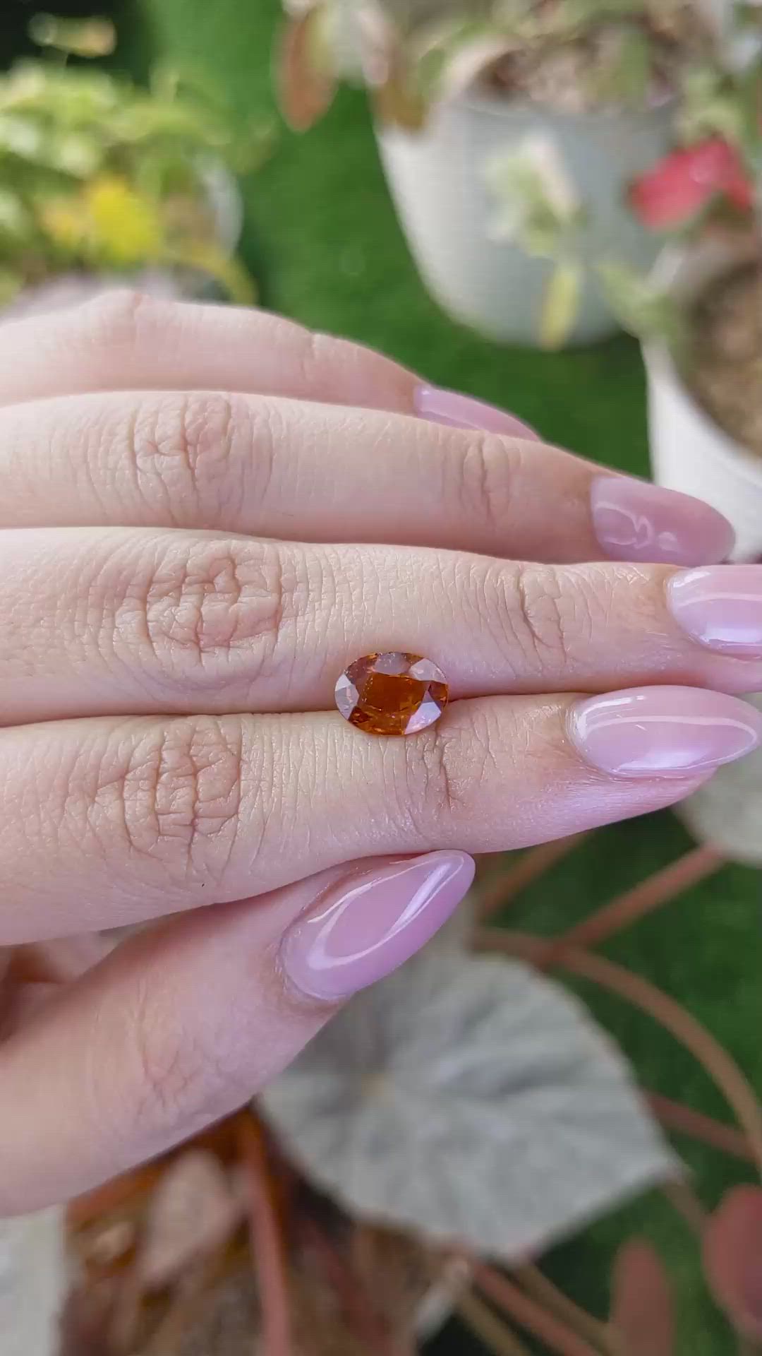 2.19 Ct. Orange Hessonite Garnet from Madagascar Size Video