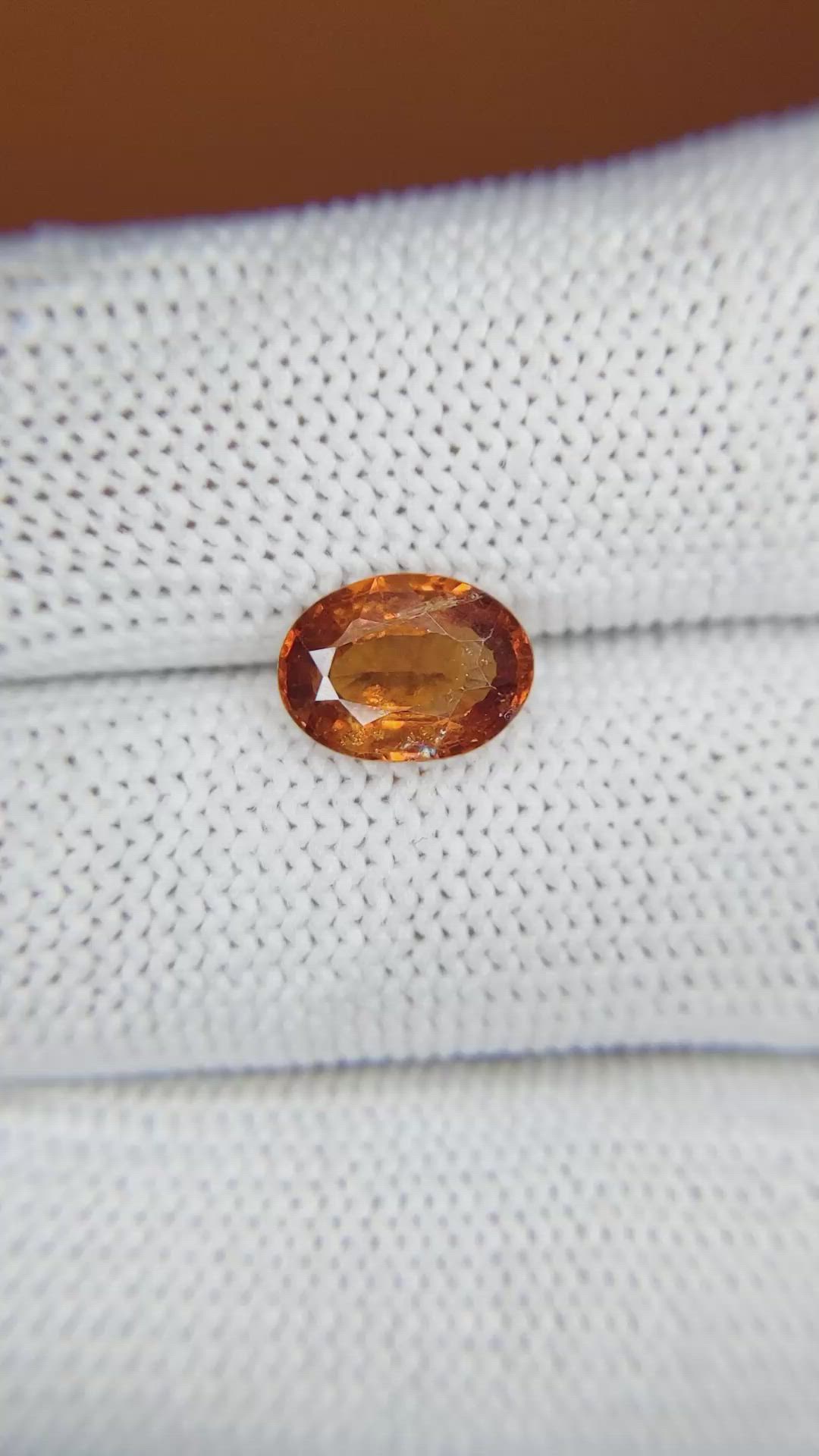 2.19 Ct. Orange Hessonite Garnet from Madagascar Size Video