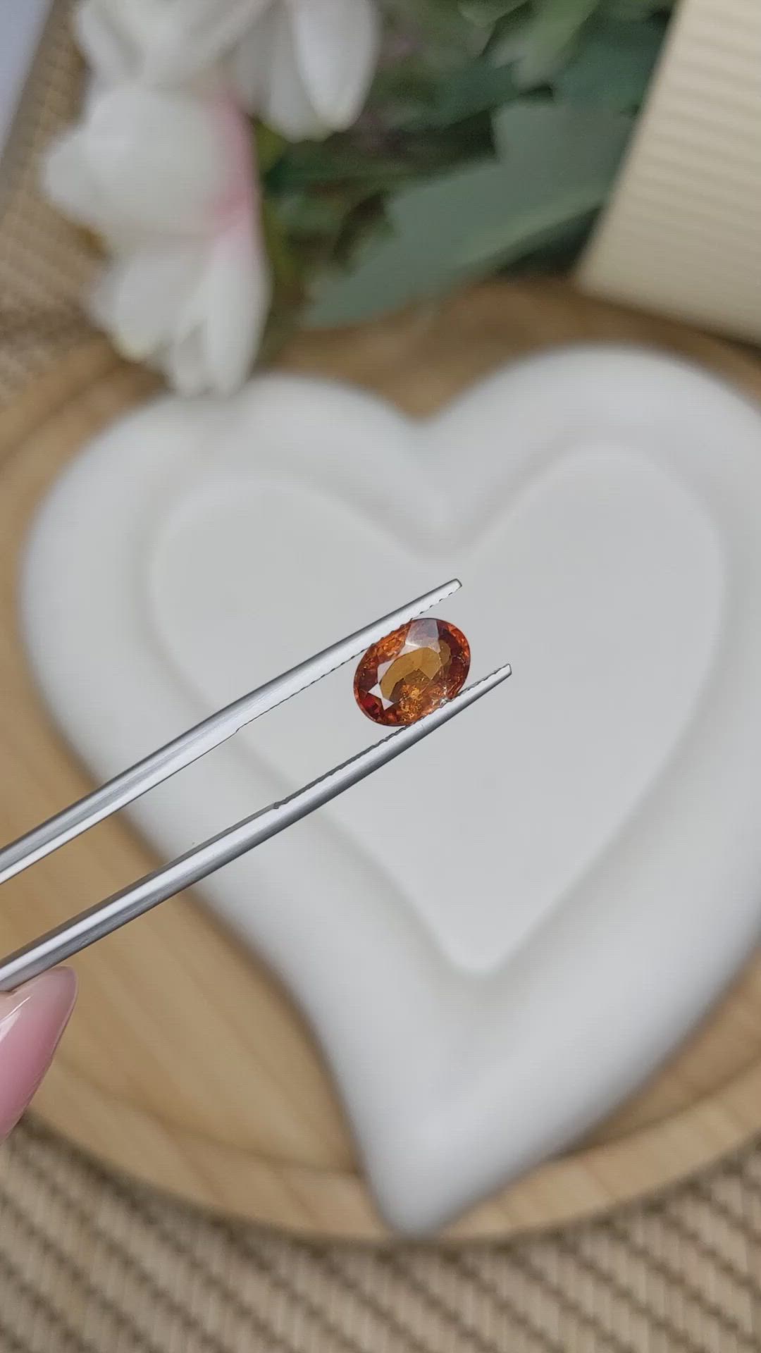 2.19 Ct. Orange Hessonite Garnet from Madagascar Size Video