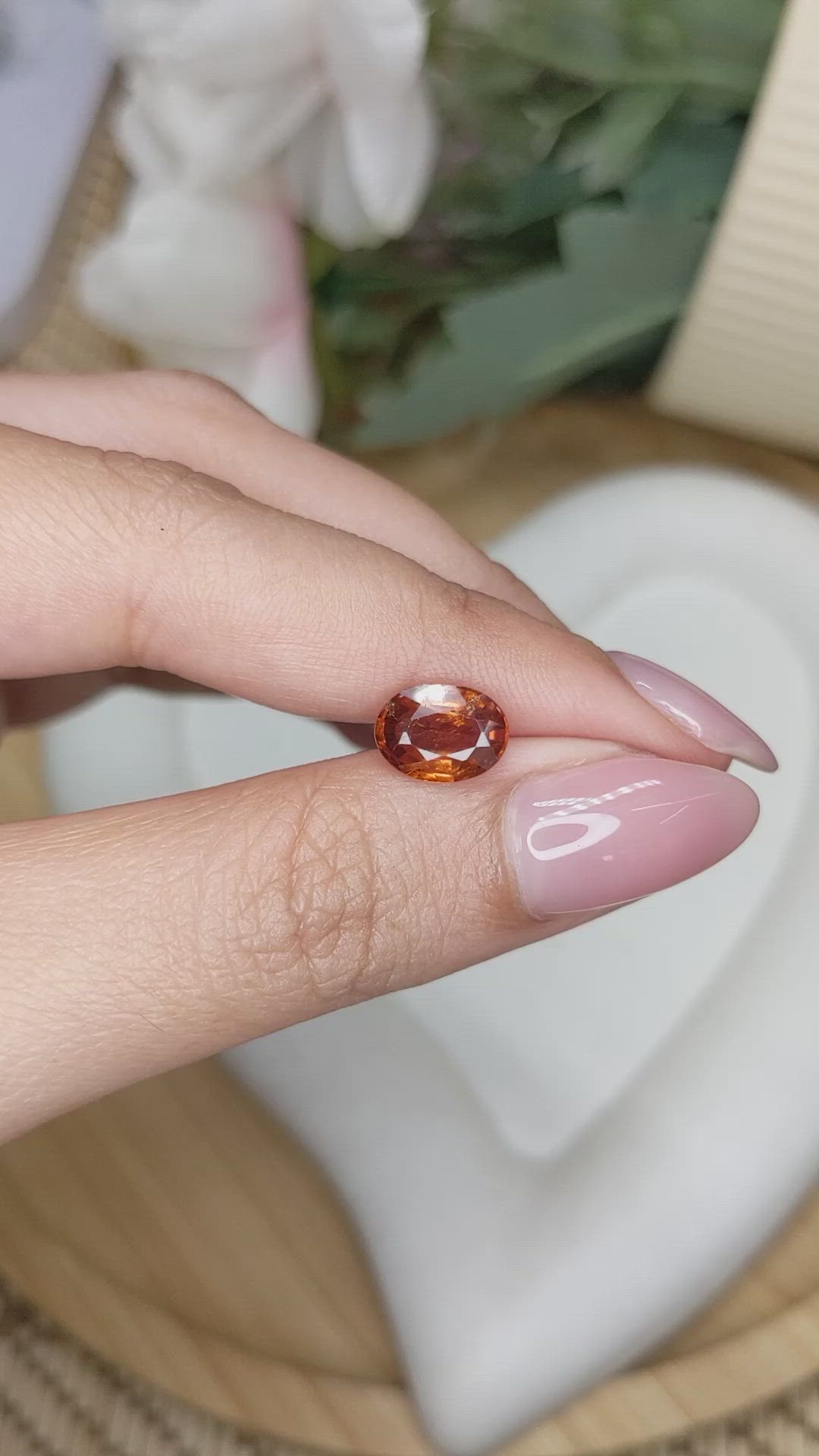 2.19 Ct. Orange Hessonite Garnet from Madagascar Size Video