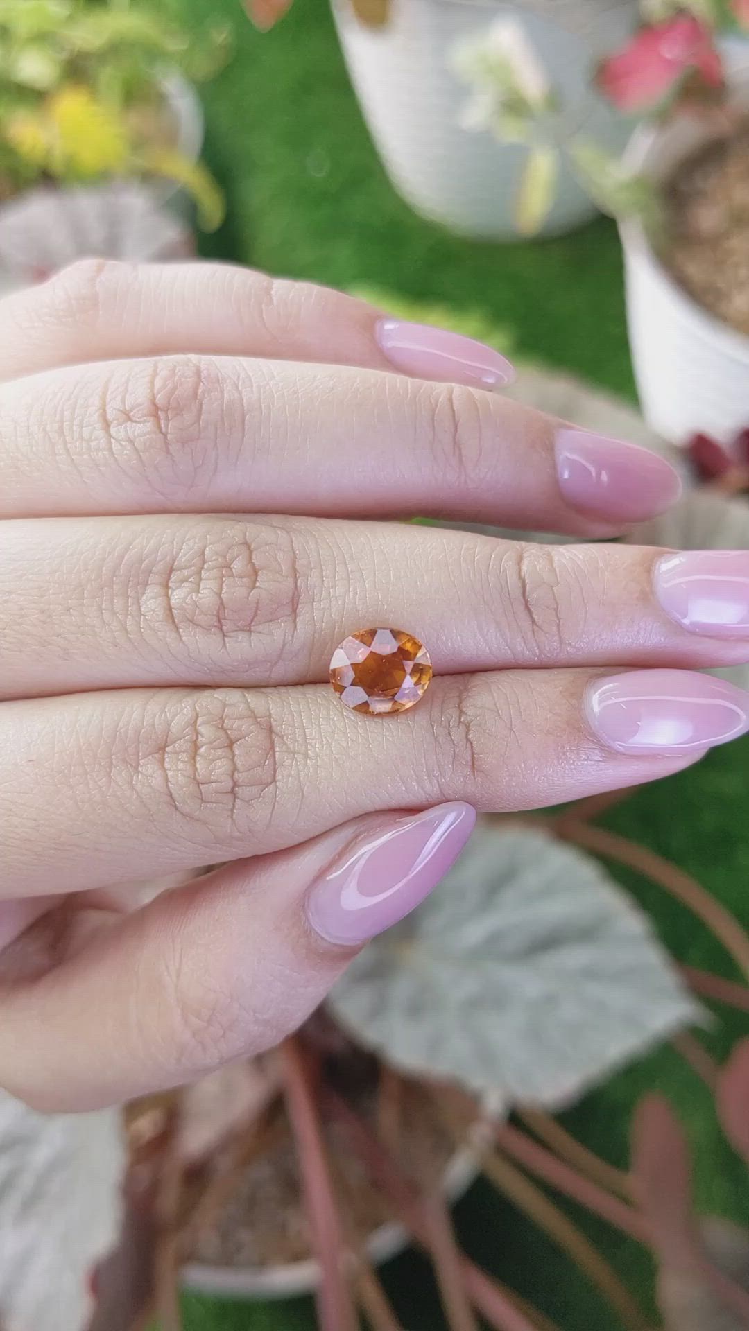 2.94 Ct. Orange Hessonite Garnet from Madagascar Size Video