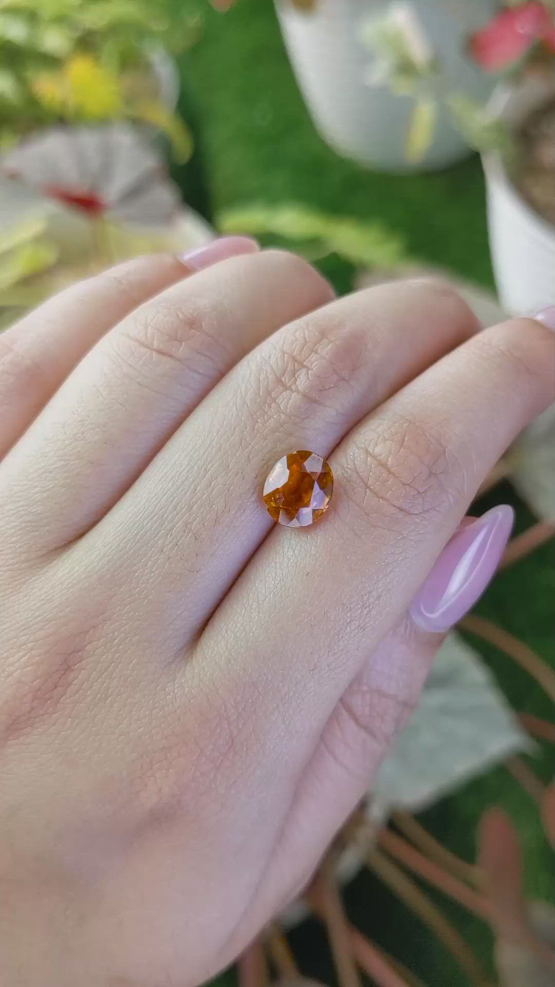 2.94 Ct. Orange Hessonite Garnet from Madagascar Size Video