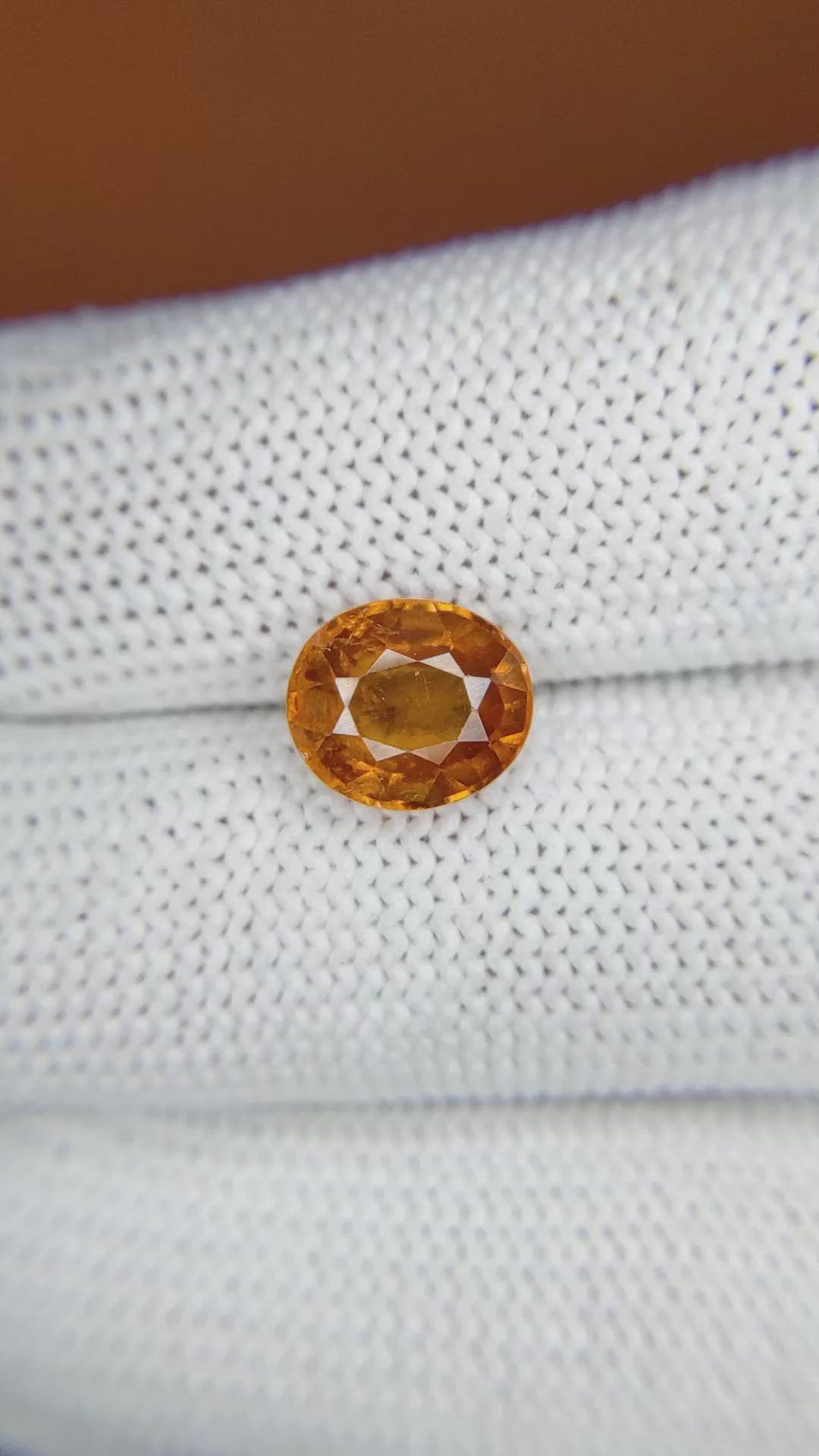 2.94 Ct. Orange Hessonite Garnet from Madagascar Size Video