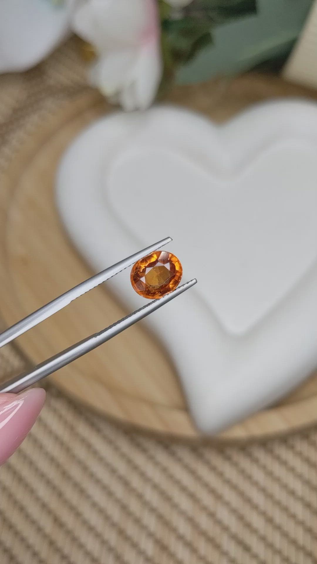 2.94 Ct. Orange Hessonite Garnet from Madagascar Size Video
