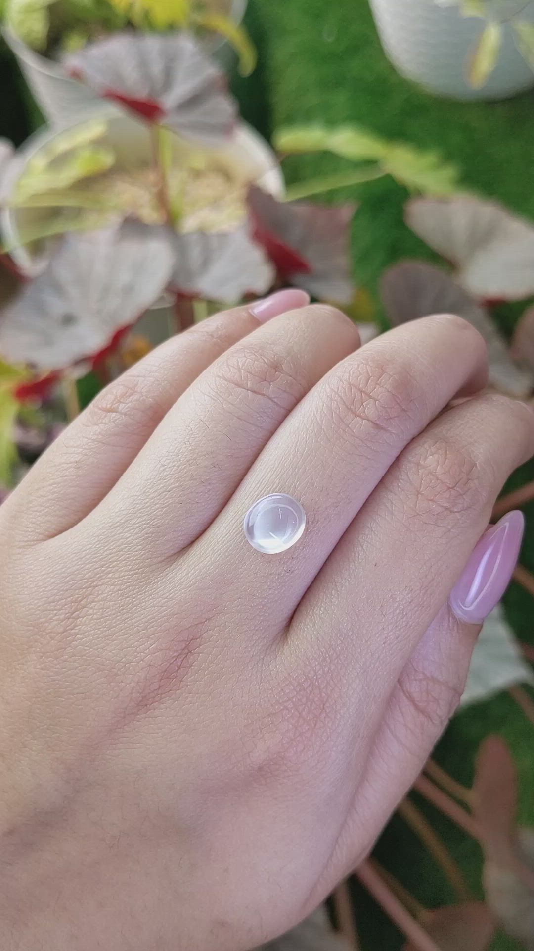2.08 Ct. White Cabochon Moonstone from Ceylon (Sri Lanka) Size Video