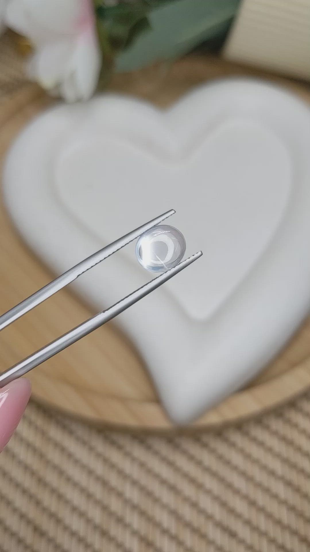2.08 Ct. White Cabochon Moonstone from Ceylon (Sri Lanka) Size Video